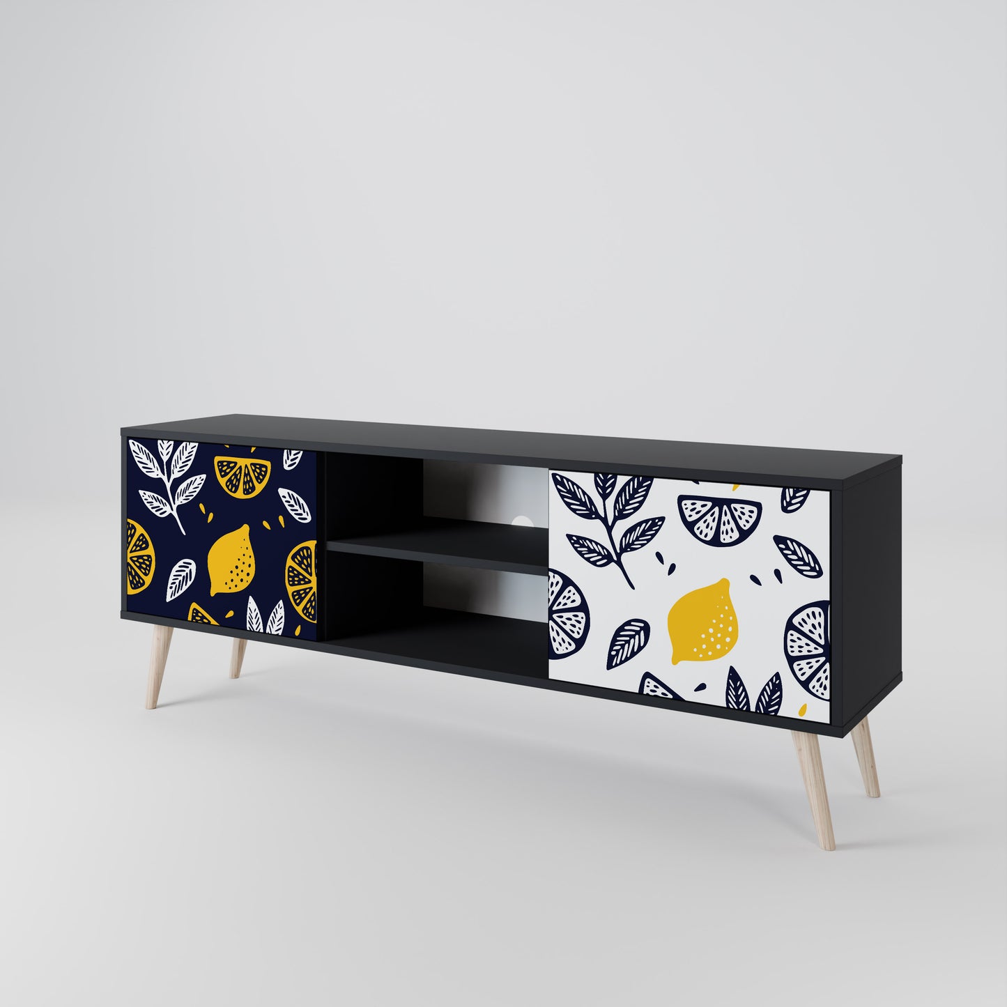 CITRUS BLACK AND WHITE Έπιπλο τηλεόρασης 2-θυρών