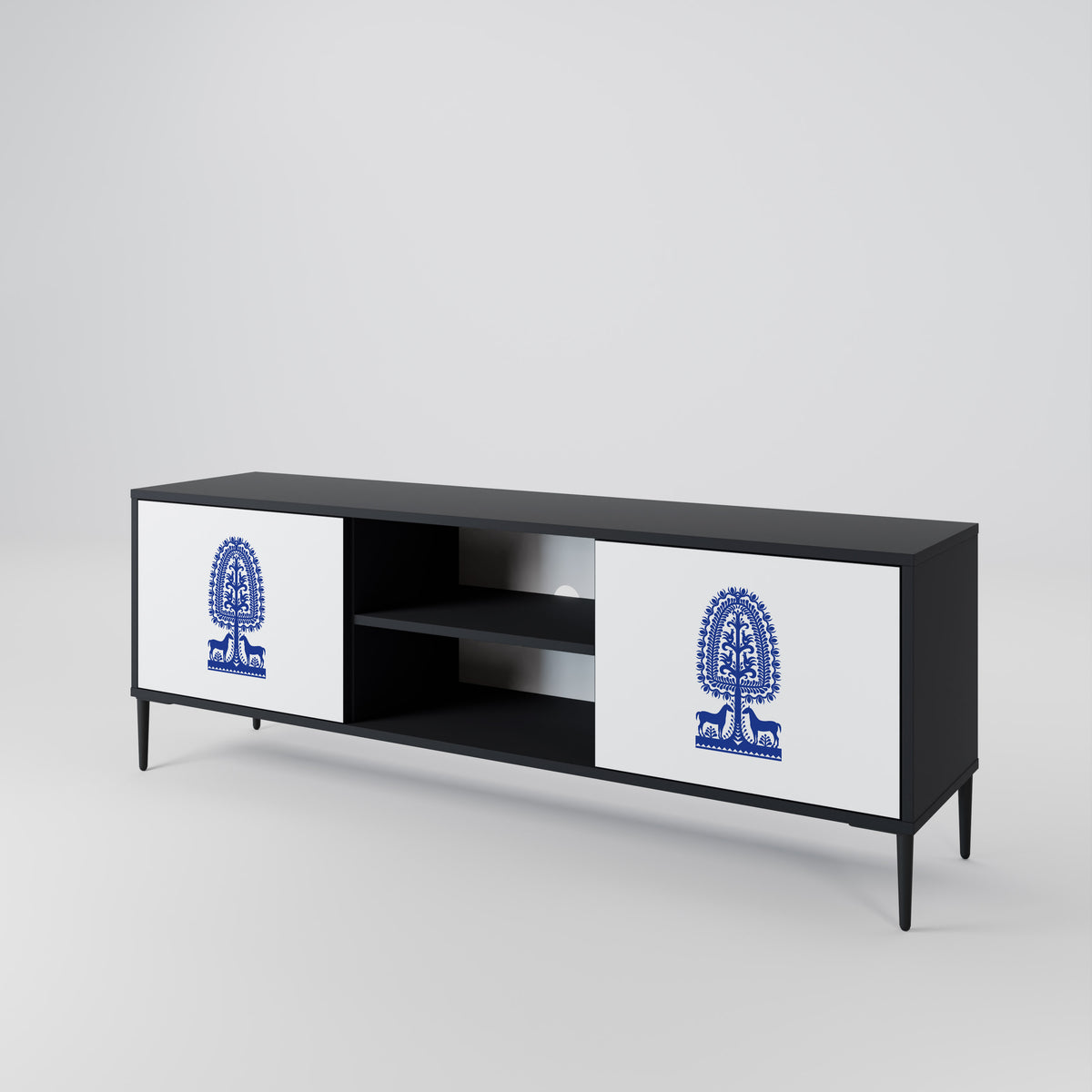 POLISH FOLK ART 2-Door TV Cabinet