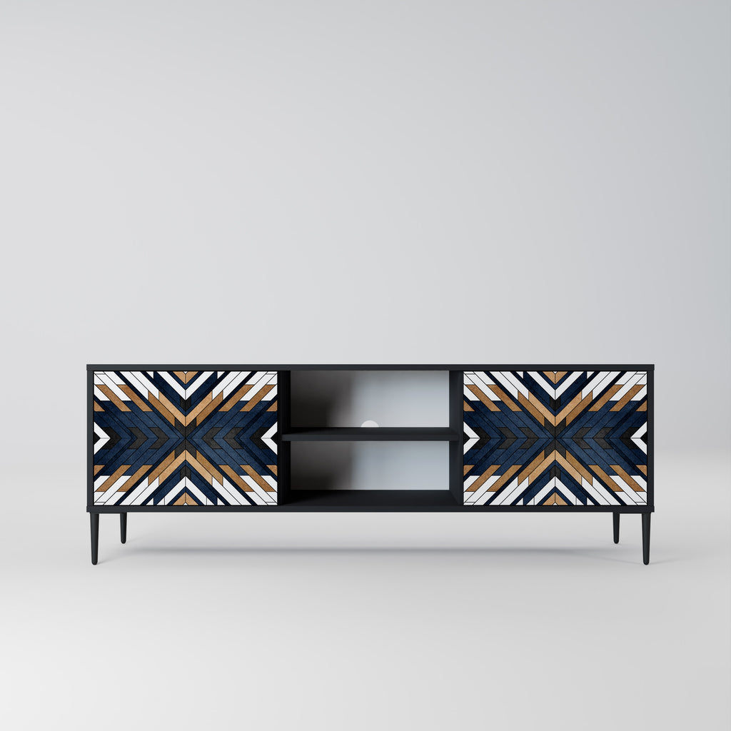 Βάση τηλεόρασης ARTFUL GEOMETRIA 2 πορτών σε μαύρο φινίρισμα