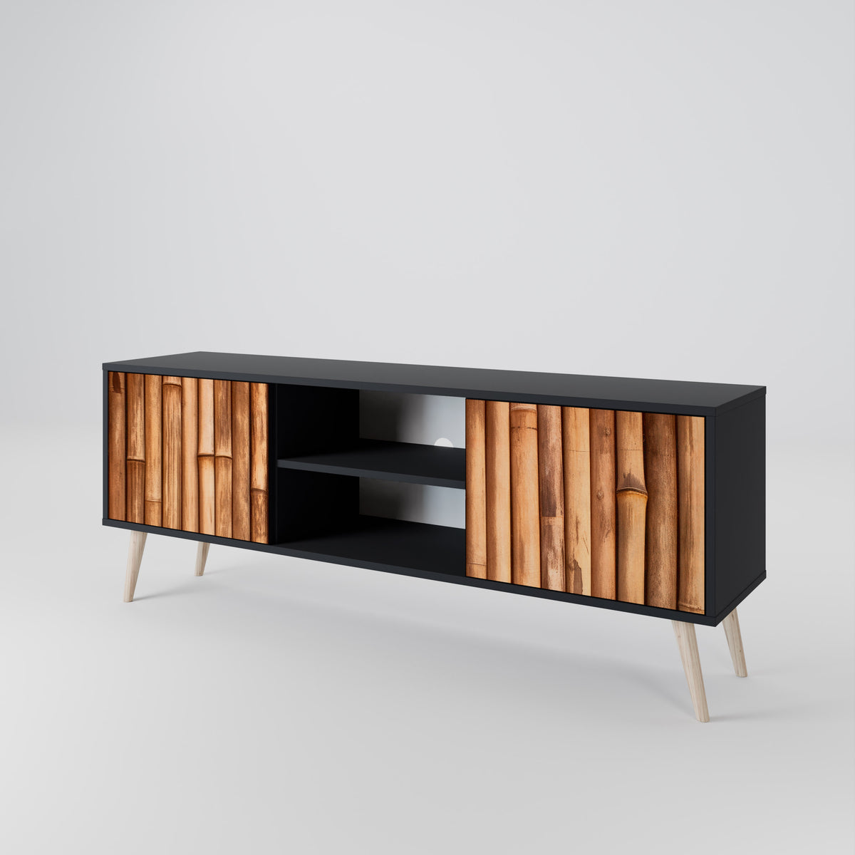 NATURAL WOOD Έπιπλο τηλεόρασης 2-θυρών