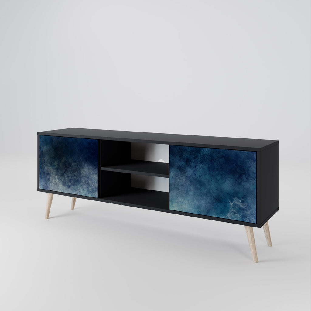 CELESTIAL FALL 2-Door TV Stand in Black Finish