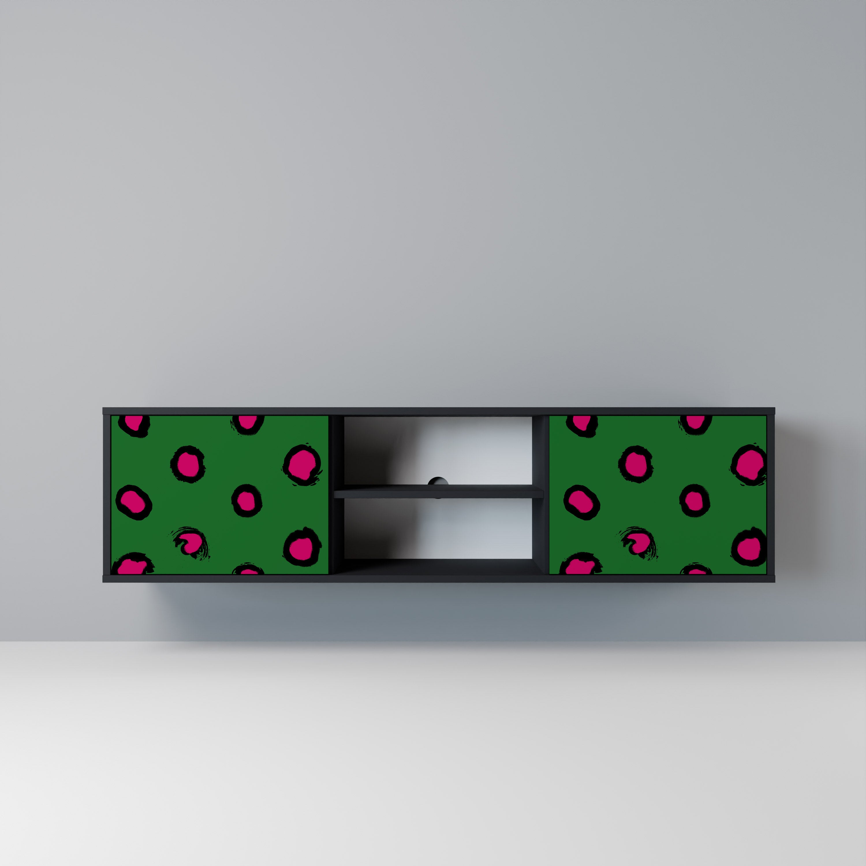 Βάση τηλεόρασης FUNKY SPOTS με 2 πόρτες σε μαύρο φινίρισμα