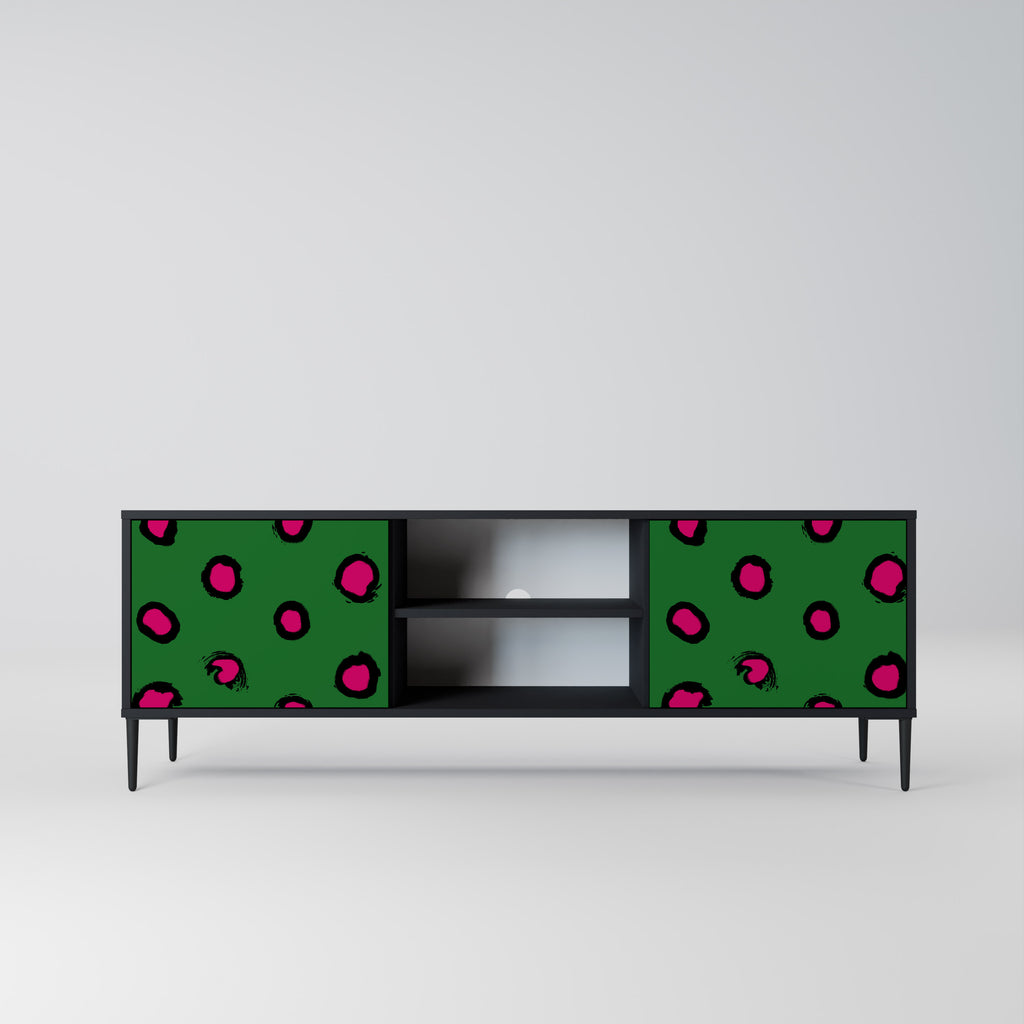 Βάση τηλεόρασης FUNKY SPOTS με 2 πόρτες σε μαύρο φινίρισμα