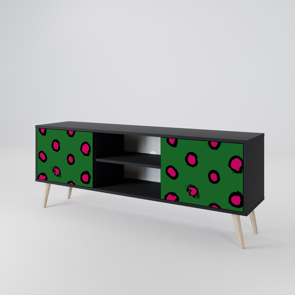 Βάση τηλεόρασης FUNKY SPOTS με 2 πόρτες σε μαύρο φινίρισμα