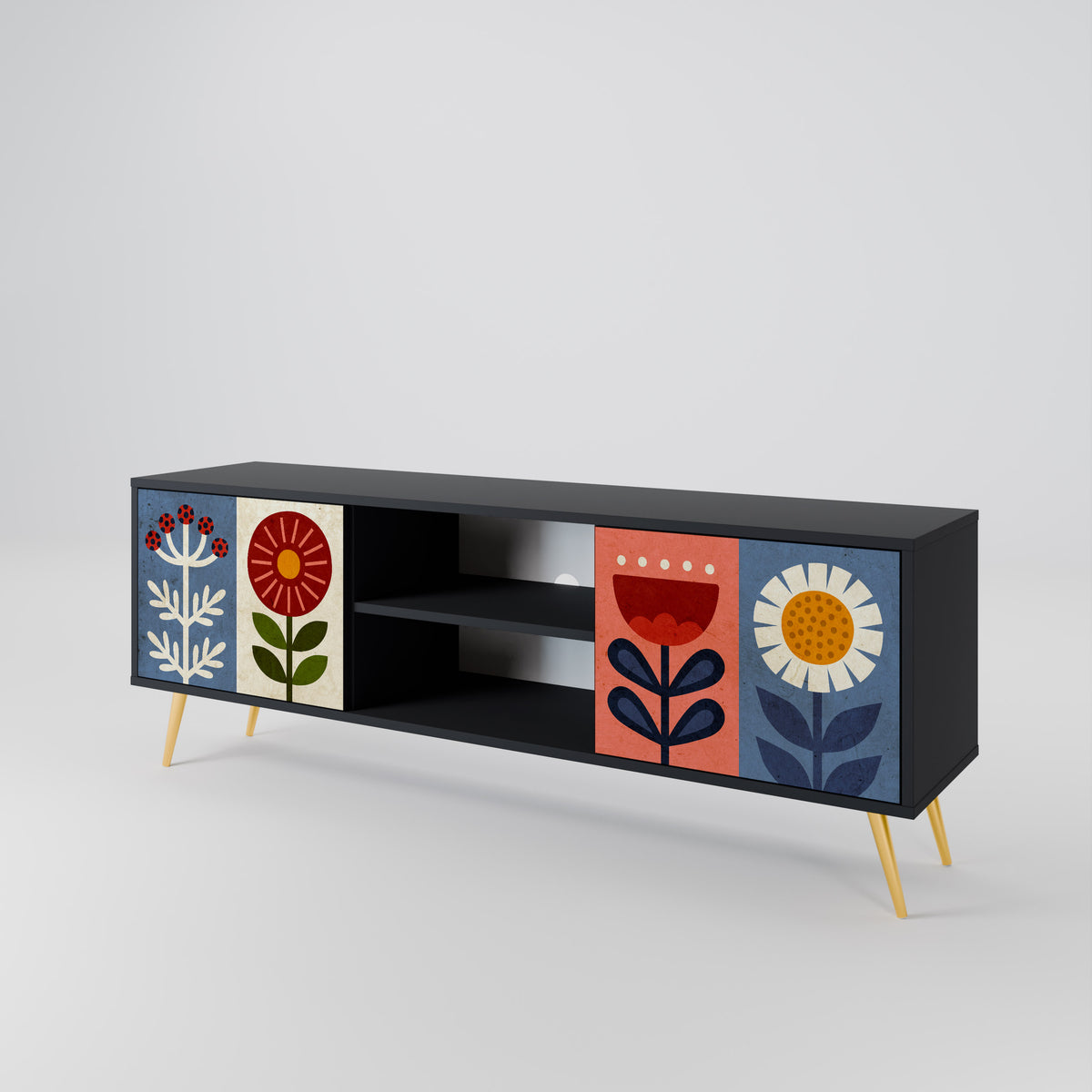 SCANDIC FLOWERET Έπιπλο τηλεόρασης 2-θυρών