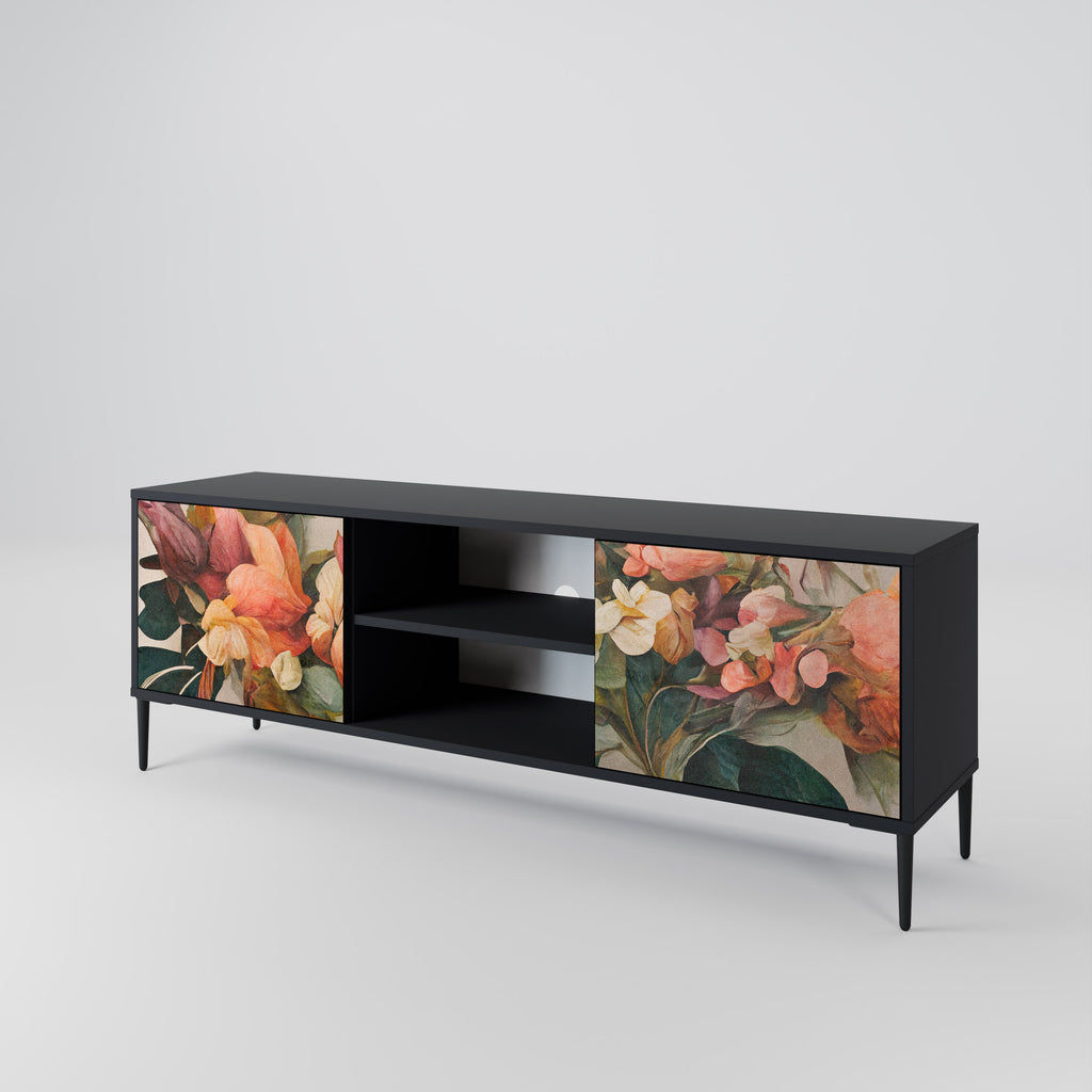 Βάση τηλεόρασης STYLISH BEAUTY 2 πορτών σε μαύρο φινίρισμα