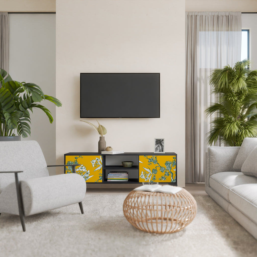 ΚΙΤΡΙΝΗ ΒΑΣΗ TV CHINOISERIE 2 ΘΕΣΕΩΝ ΣΕ ΜΑΓΙΚΟ ΦΙΝΙΡΙΣΜΑ