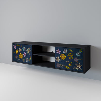 FLOWERS ON NAVY BLUE Έπιπλο τηλεόρασης 2-θυρών