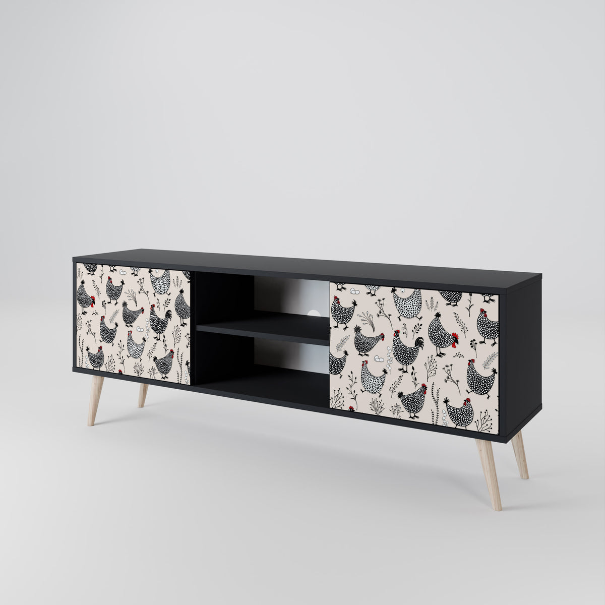 HAPPY HENS Έπιπλο τηλεόρασης 2-θυρών