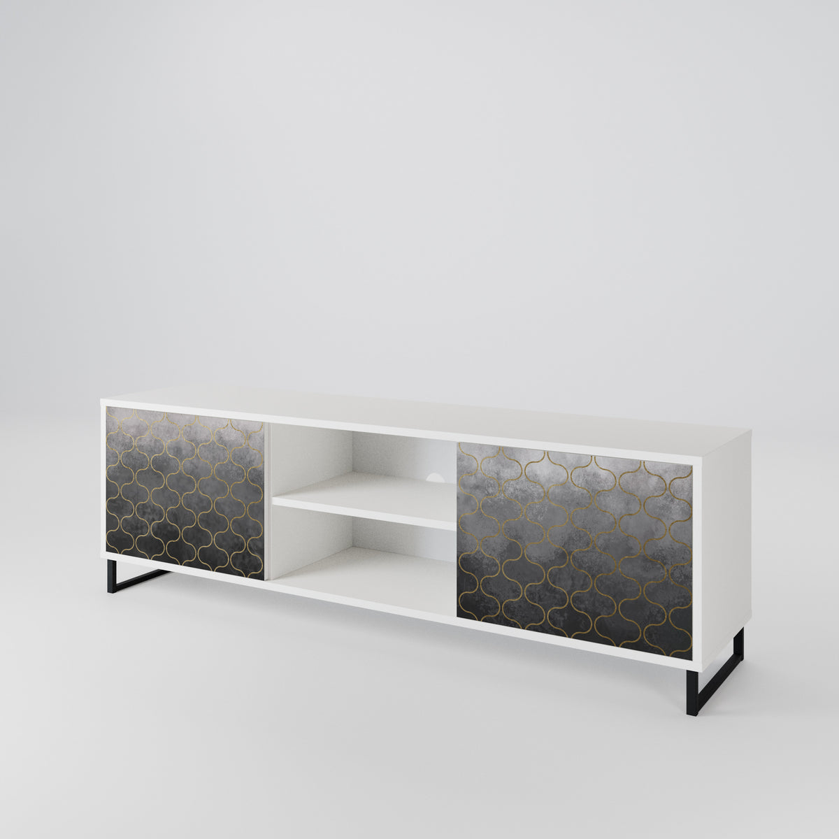 TESSELATED GRAYISH Έπιπλο τηλεόρασης 2-θυρών