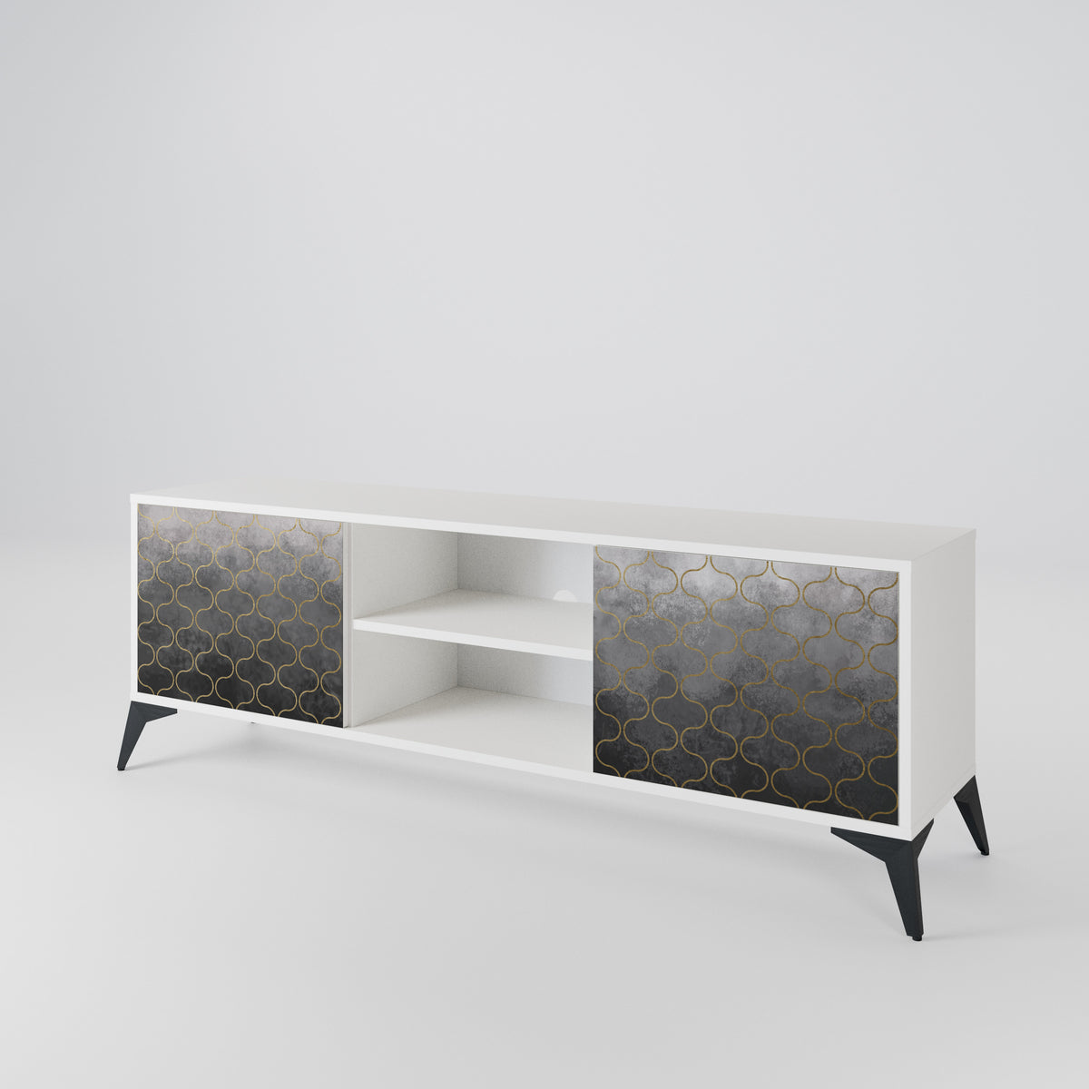 TESSELATED GRAYISH Έπιπλο τηλεόρασης 2-θυρών