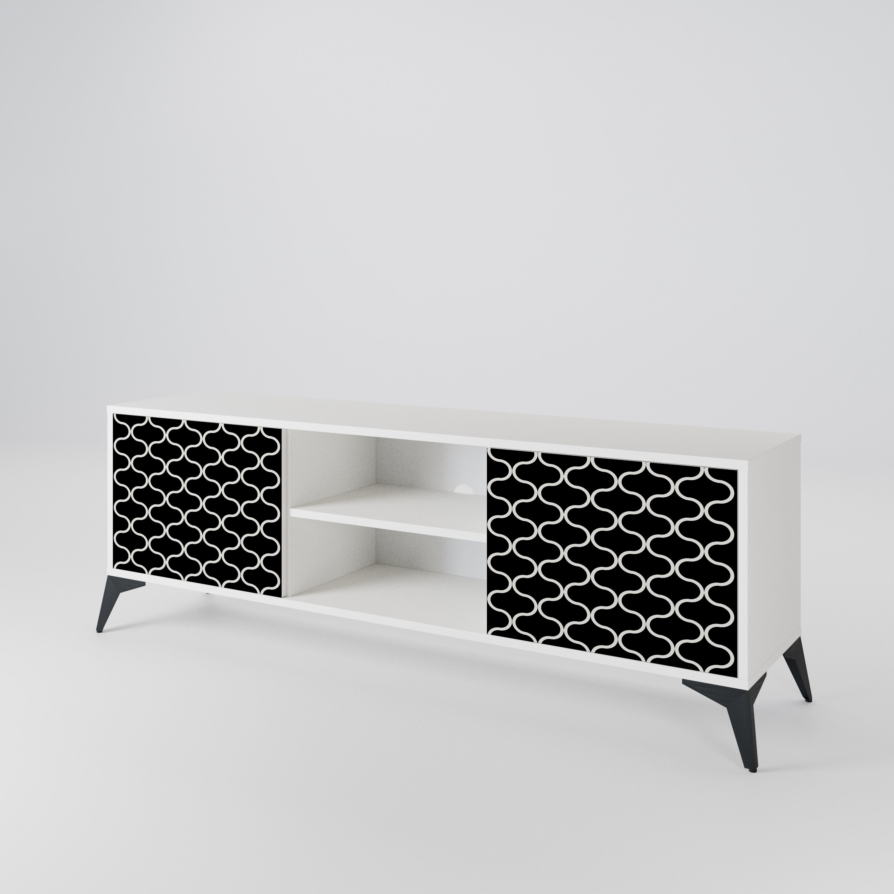 TESSELATED BLACKNESS 2-Door TV Cabinet
