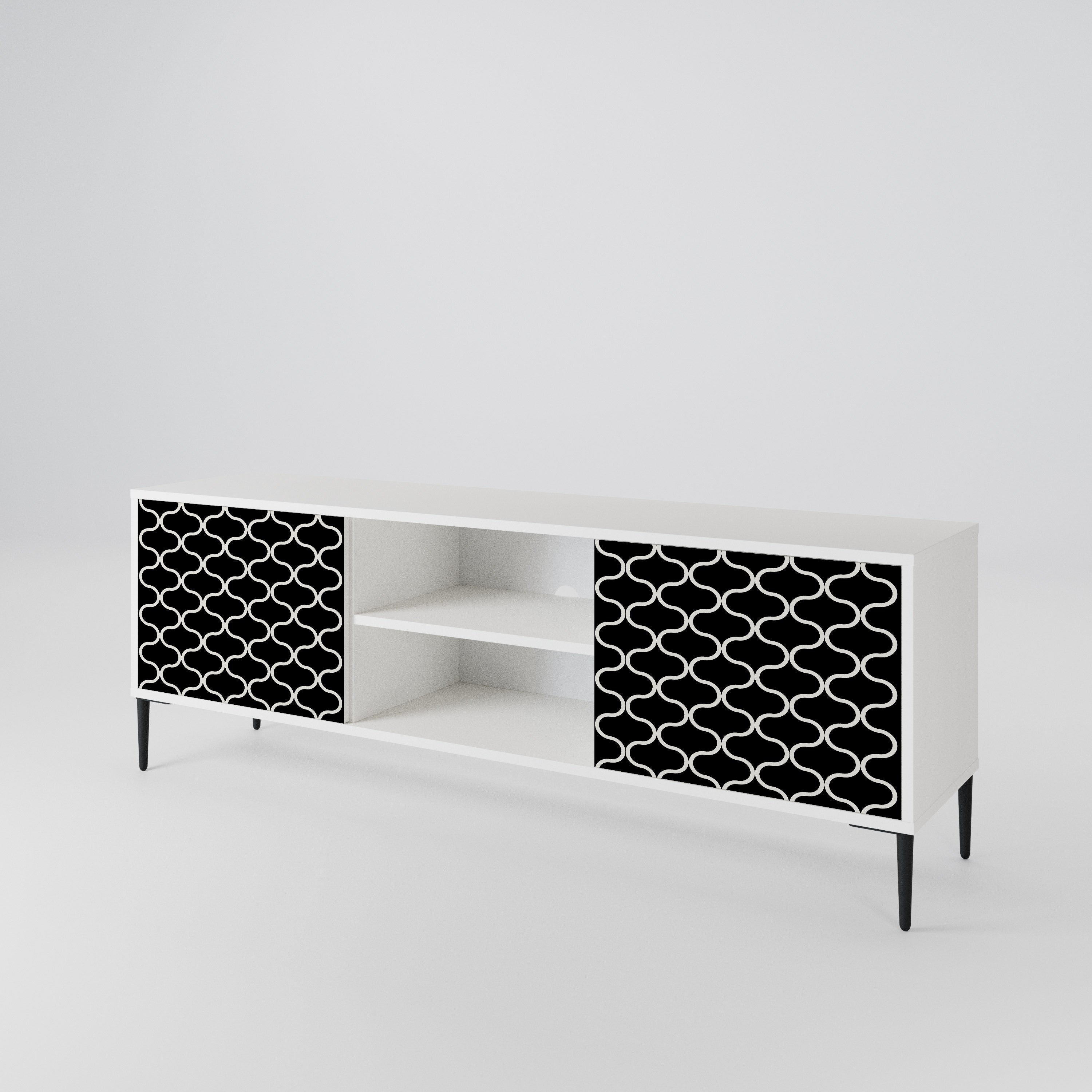 TESSELATED BLACKNESS 2-Door TV Cabinet