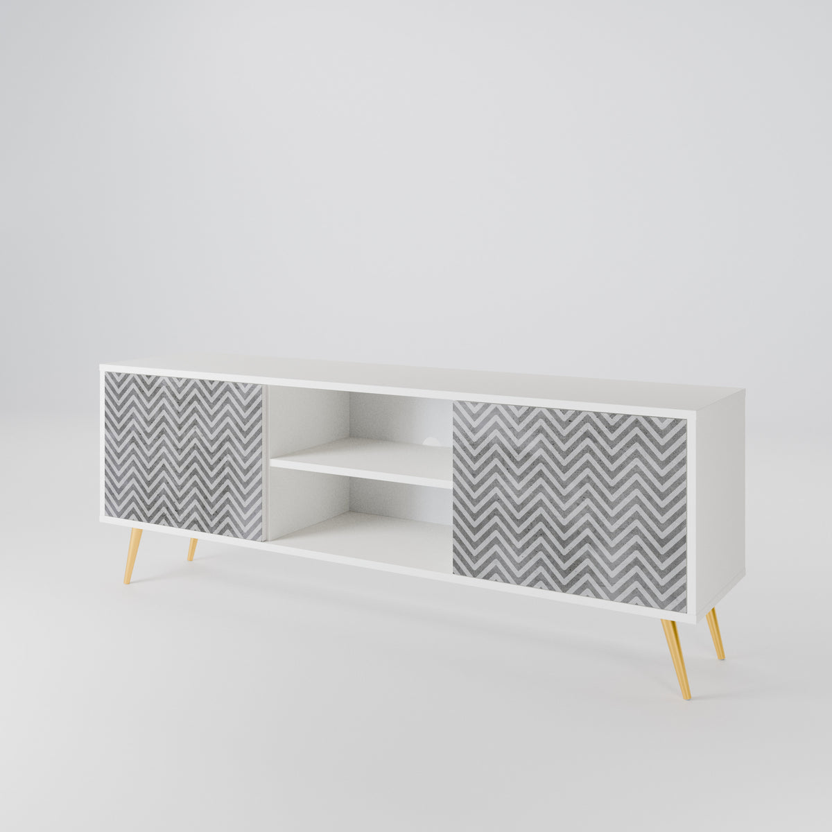 CONCRETE ZIG ZAG Έπιπλο τηλεόρασης 2-θυρών