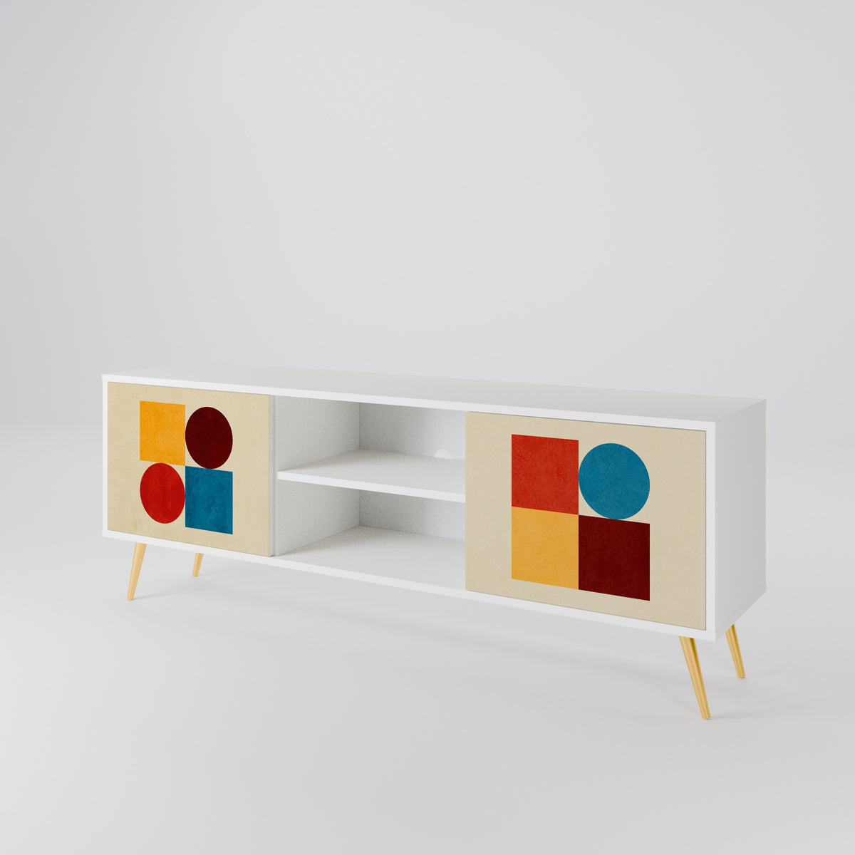 GEOMETRIC PUZZLE Έπιπλο τηλεόρασης 2-θυρών
