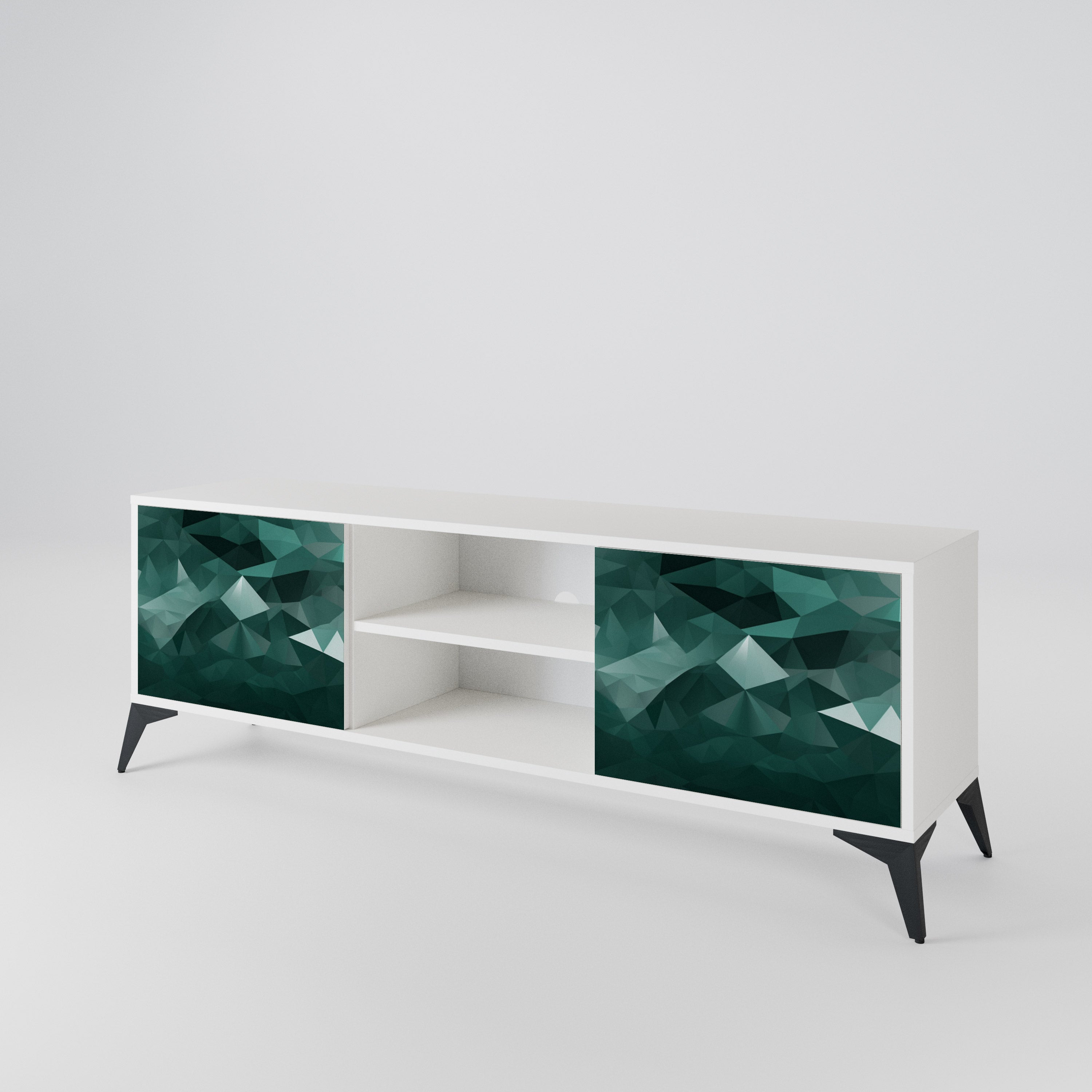 POLYGONAL FLOATING 2-Door TV Cabinet