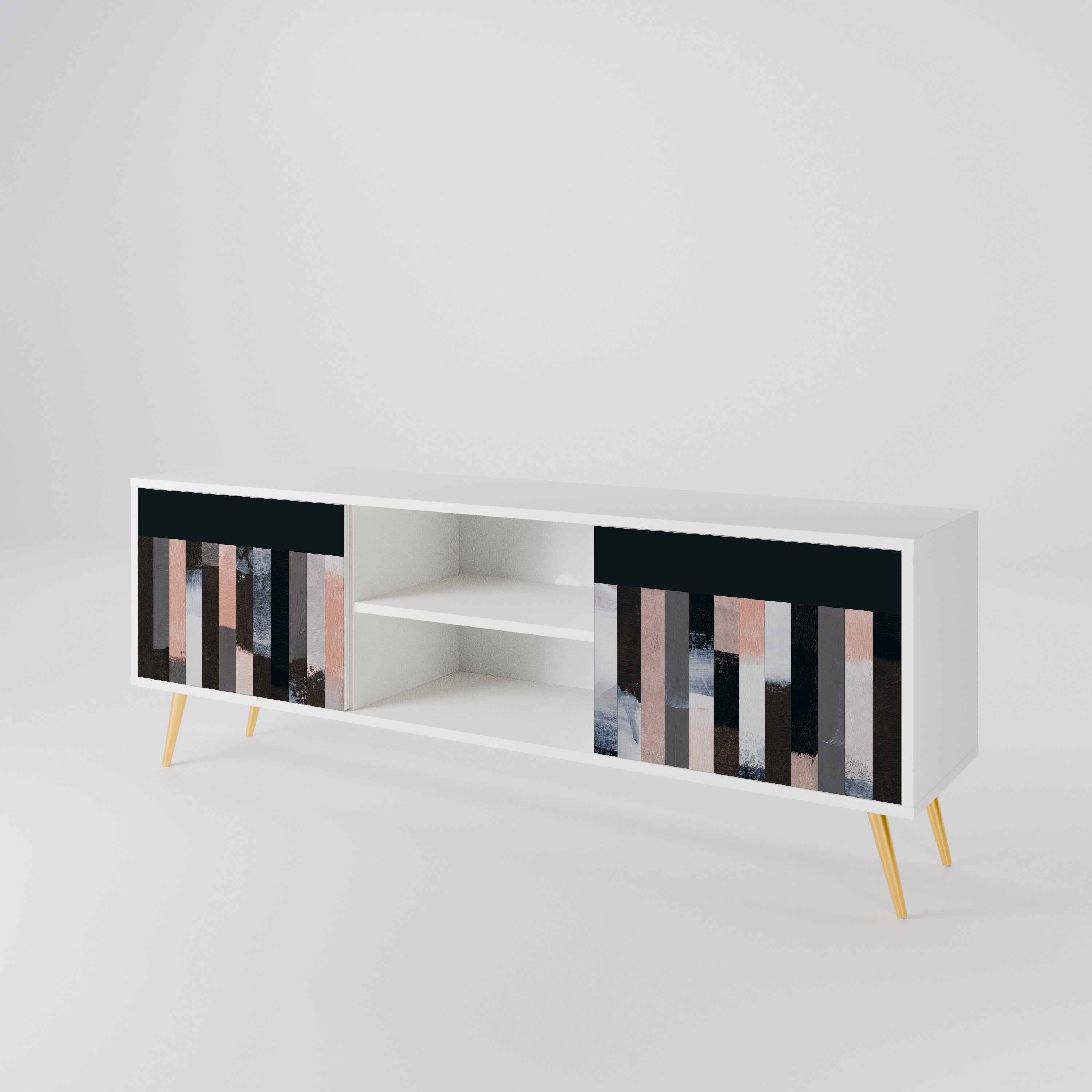 COLLAGE OF RECTANGLES 2-Door TV Cabinet