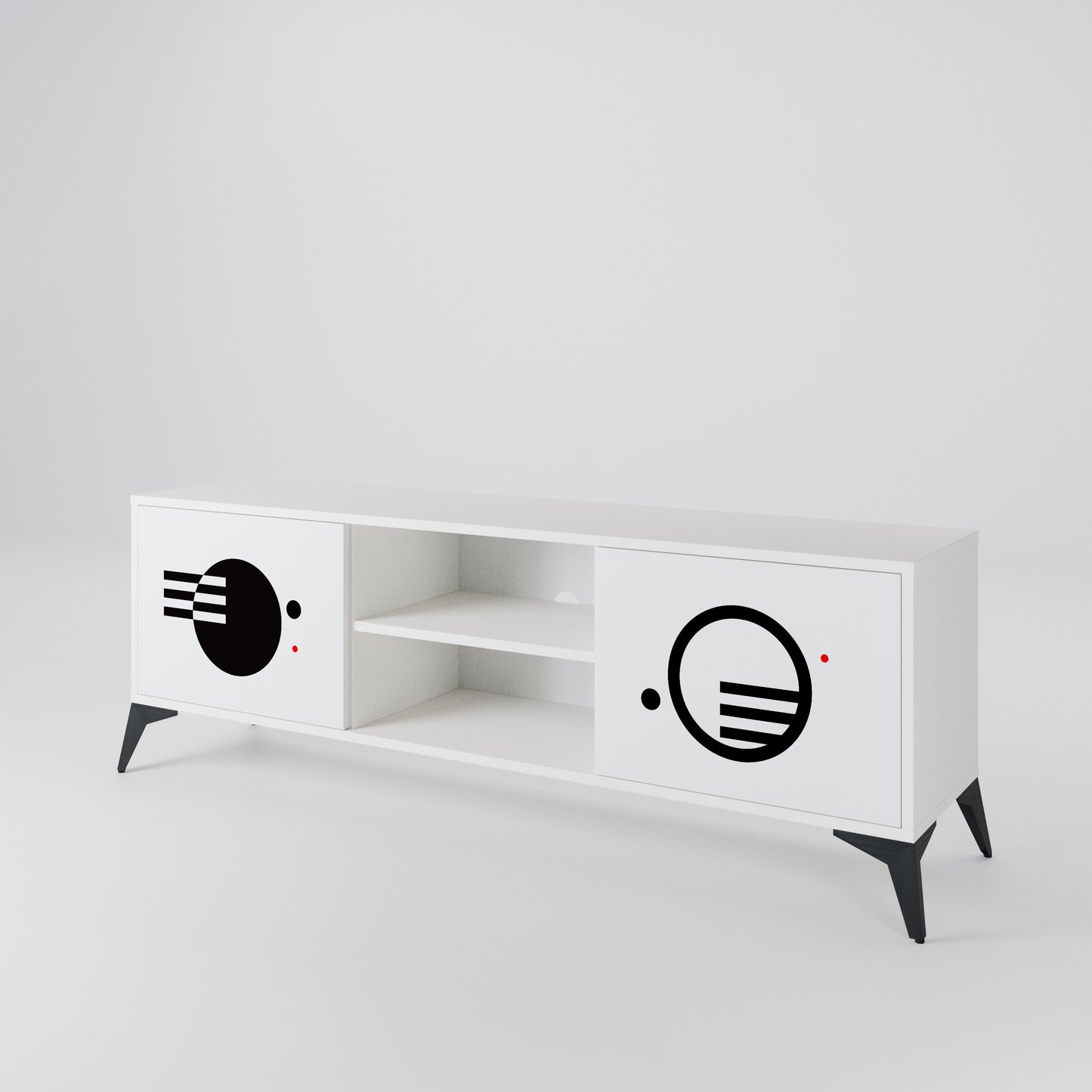 BLACK AND WHITE COMBINATION Έπιπλο τηλεόρασης 2-θυρών