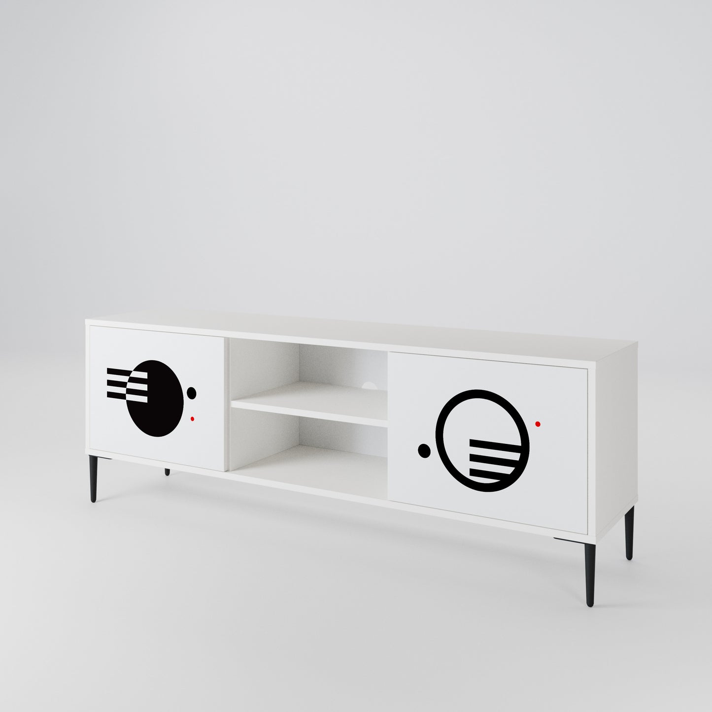 BLACK AND WHITE COMBINATION Έπιπλο τηλεόρασης 2-θυρών
