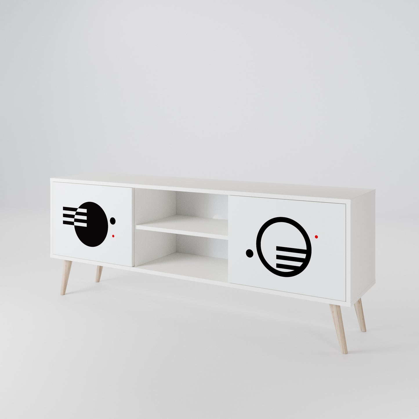 BLACK AND WHITE COMBINATION Έπιπλο τηλεόρασης 2-θυρών