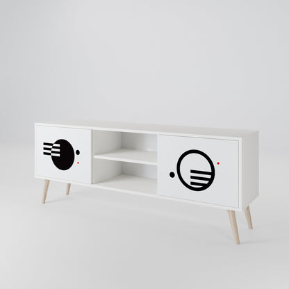 BLACK AND WHITE COMBINATION Έπιπλο τηλεόρασης 2-θυρών