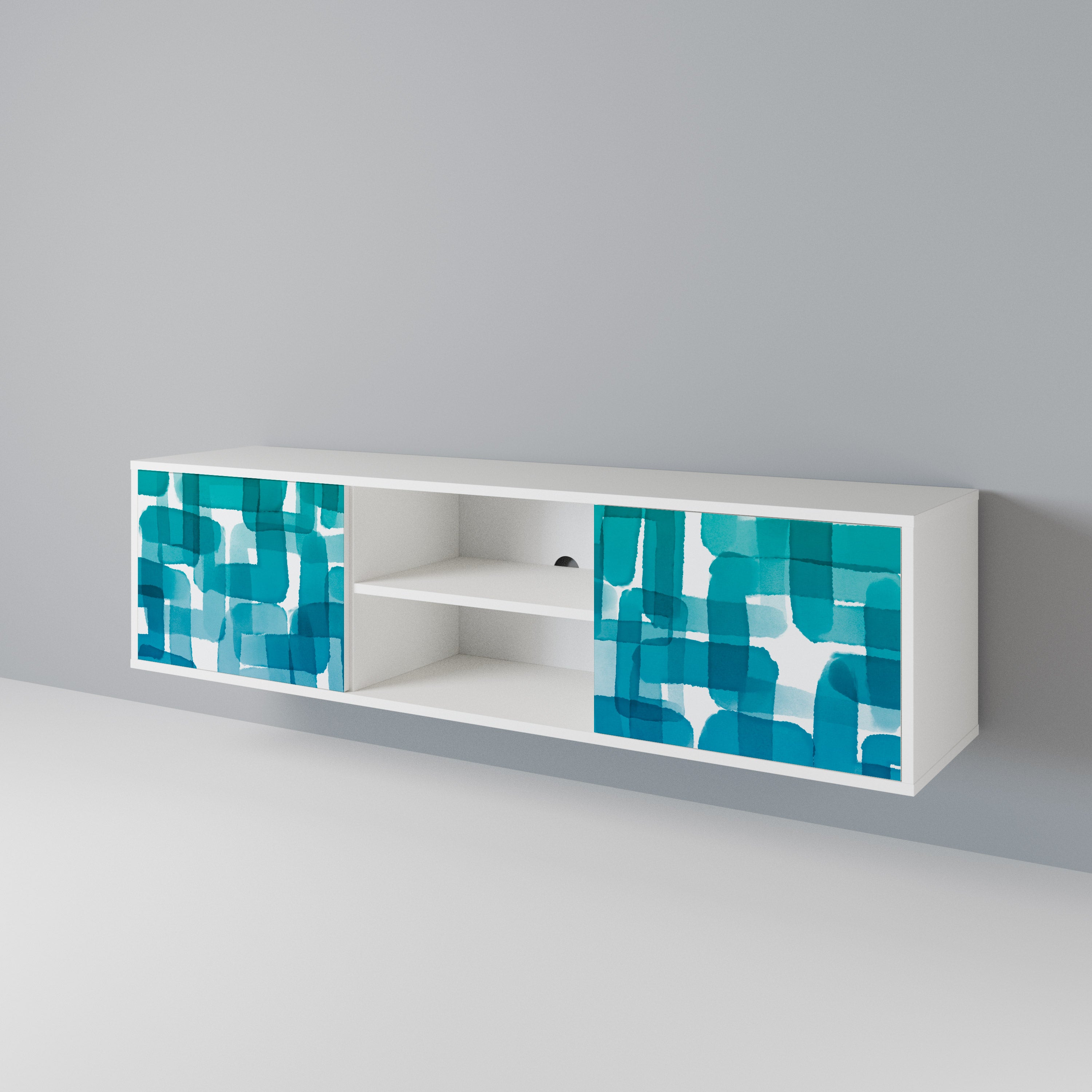 TURQUOISE RECTANGLES Έπιπλο τηλεόρασης 2-θυρών