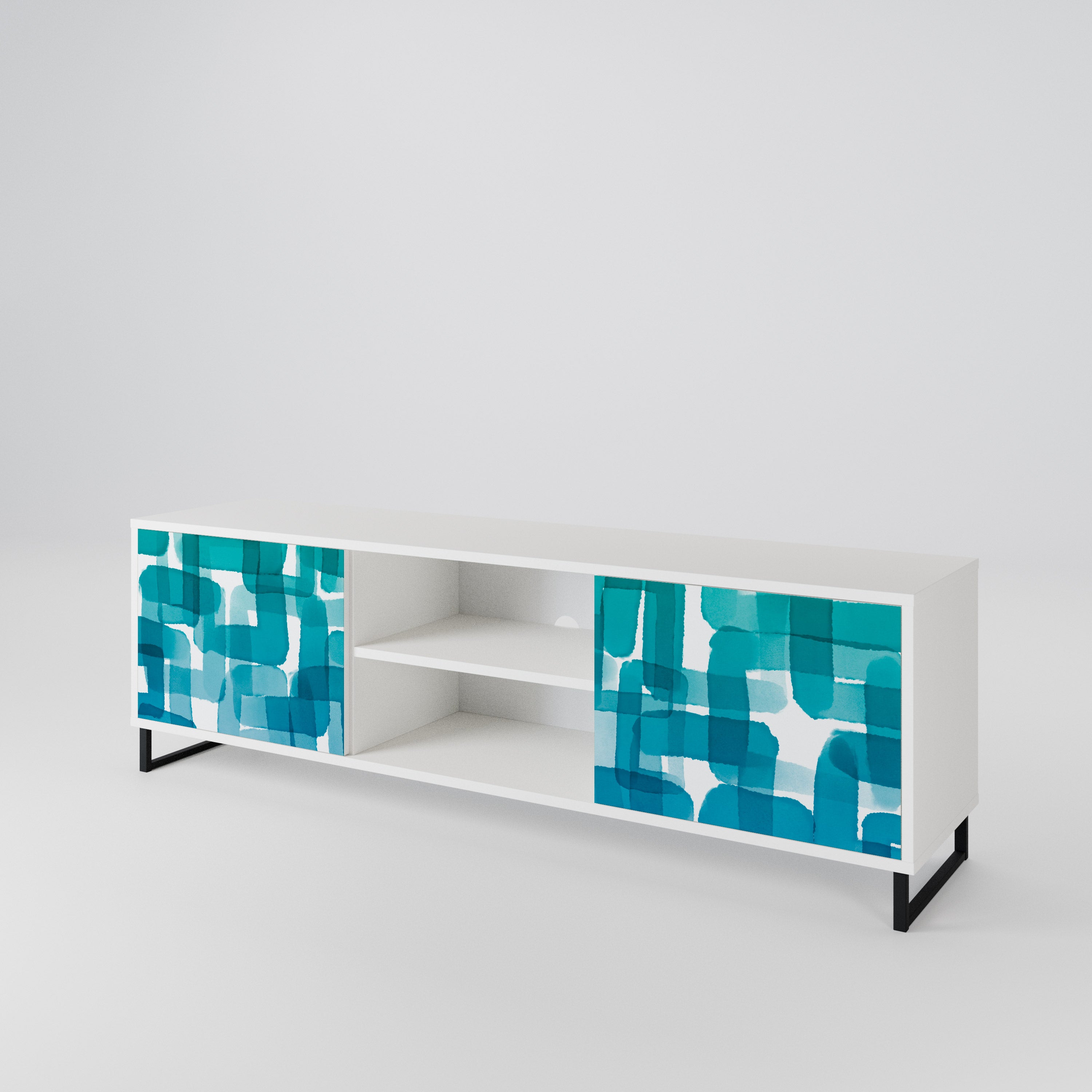 TURQUOISE RECTANGLES Έπιπλο τηλεόρασης 2-θυρών