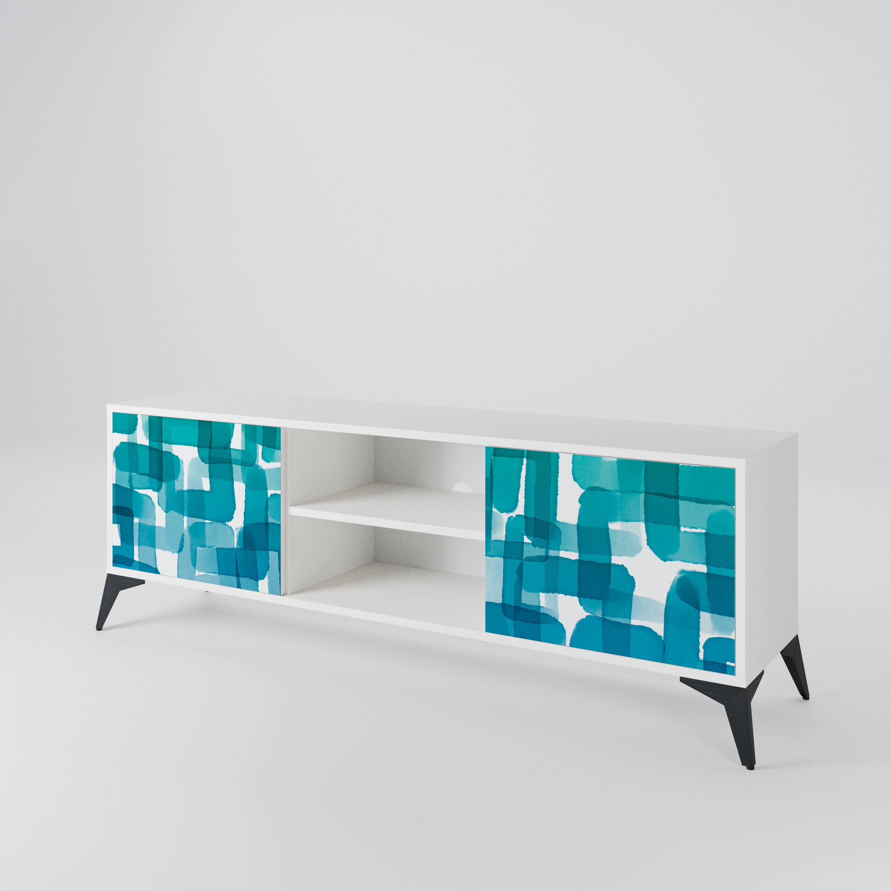 TURQUOISE RECTANGLES Έπιπλο τηλεόρασης 2-θυρών
