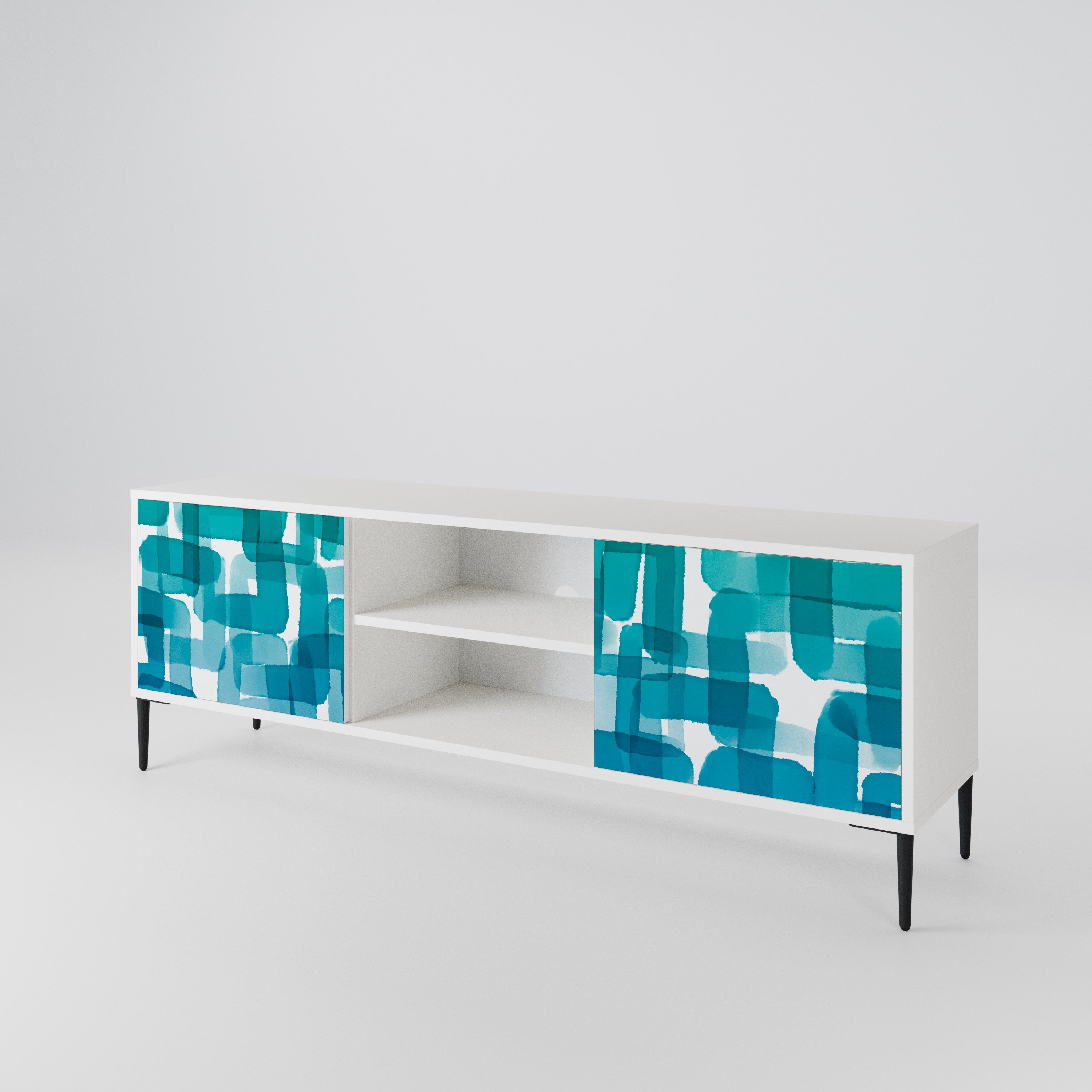 TURQUOISE RECTANGLES Έπιπλο τηλεόρασης 2-θυρών