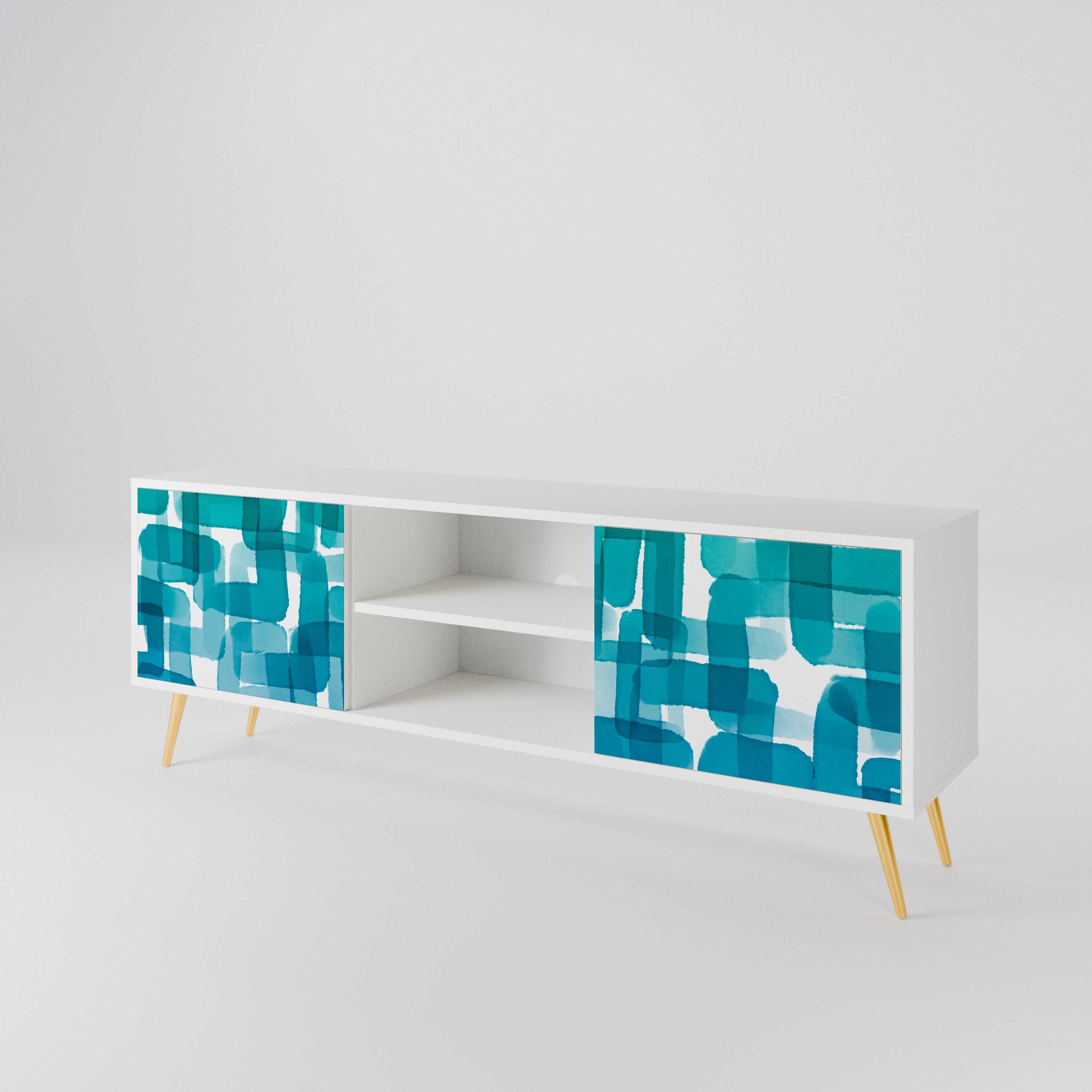 TURQUOISE RECTANGLES Έπιπλο τηλεόρασης 2-θυρών