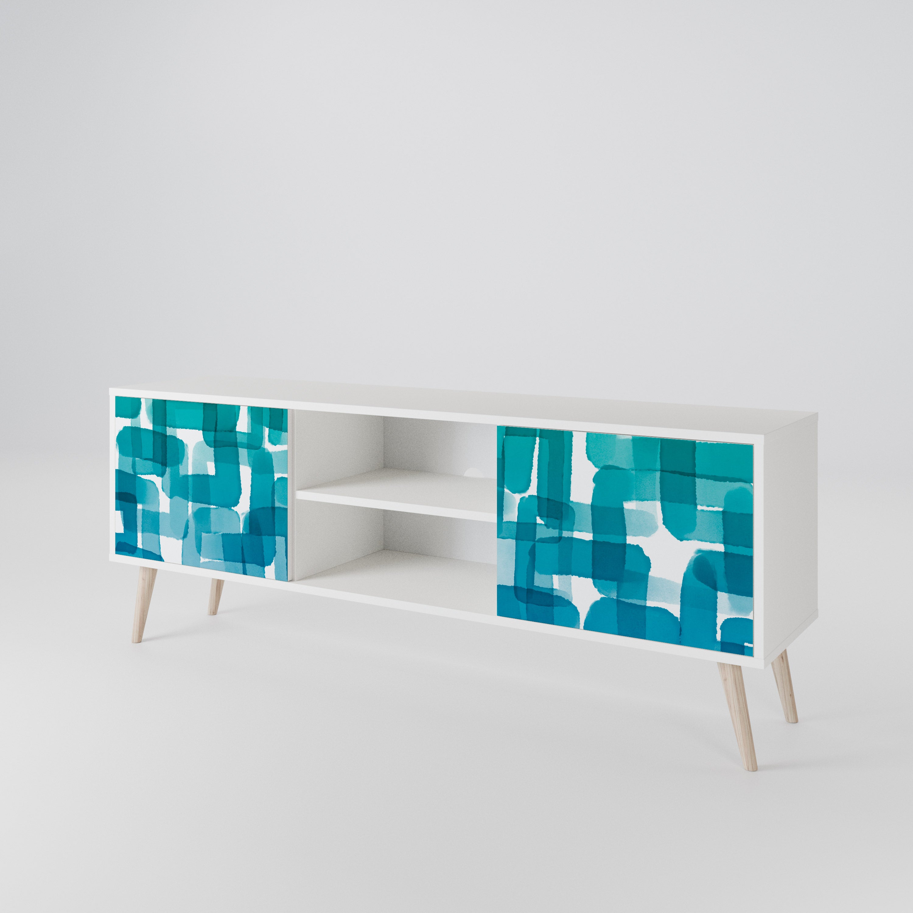 TURQUOISE RECTANGLES Έπιπλο τηλεόρασης 2-θυρών