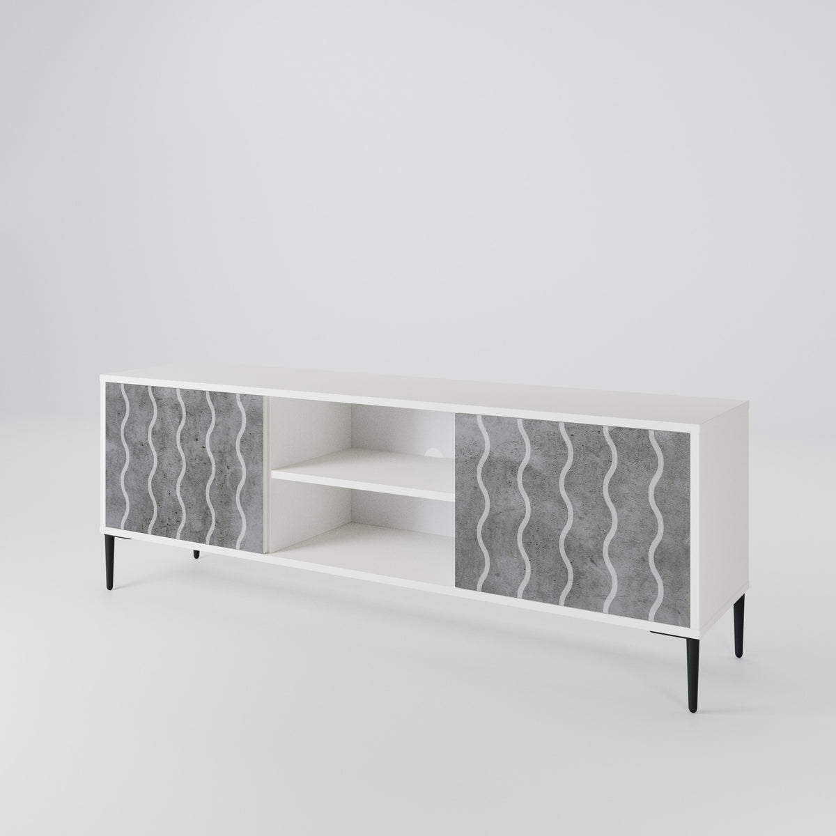 WAVES OF CONCRETE 2-Door TV Cabinet
