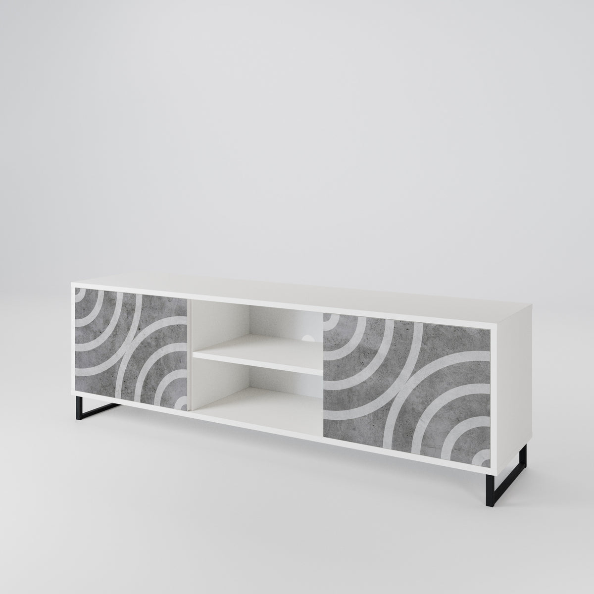 CIRCLE CONCRETE 2-Door TV Cabinet
