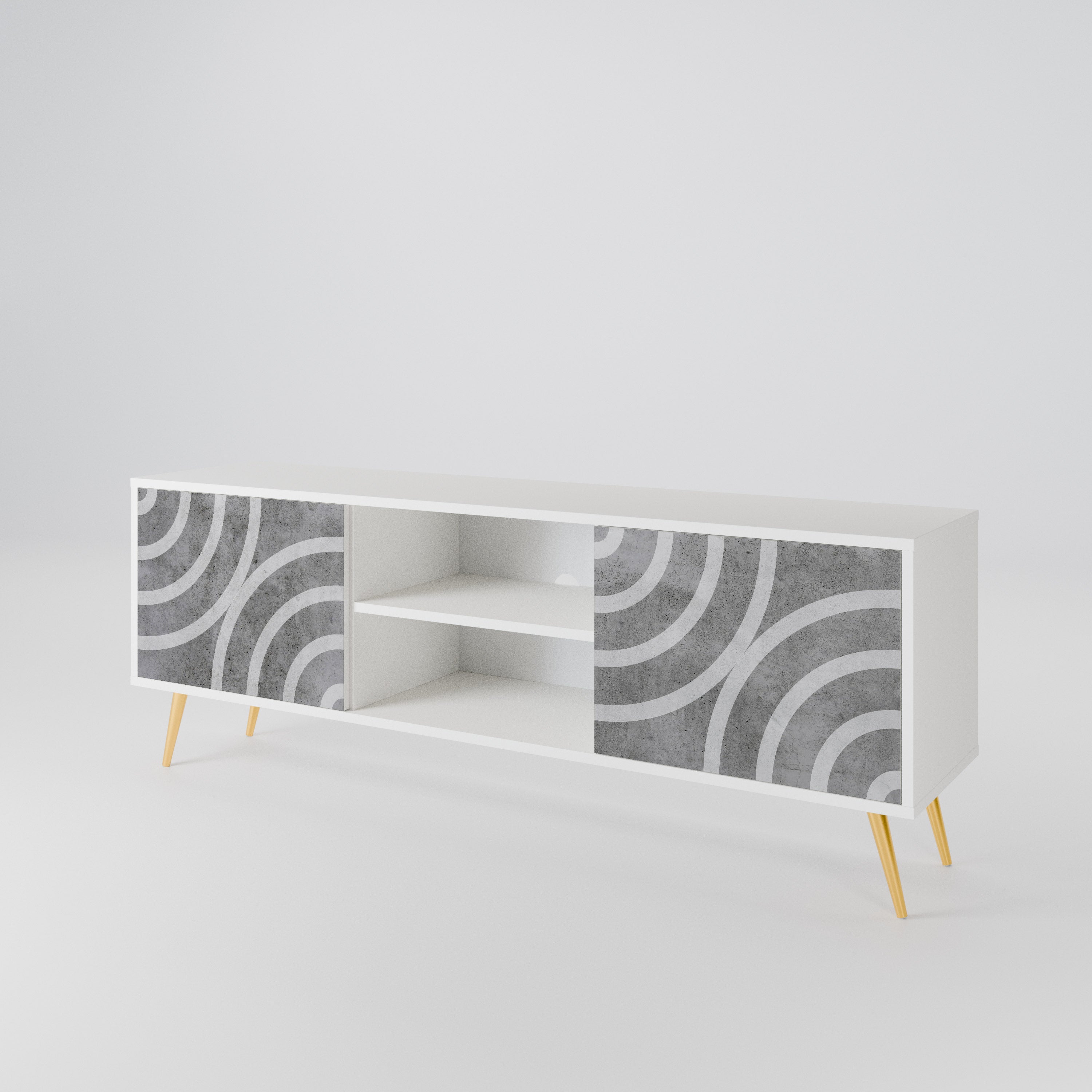 CIRCLE CONCRETE Έπιπλο τηλεόρασης 2-θυρών