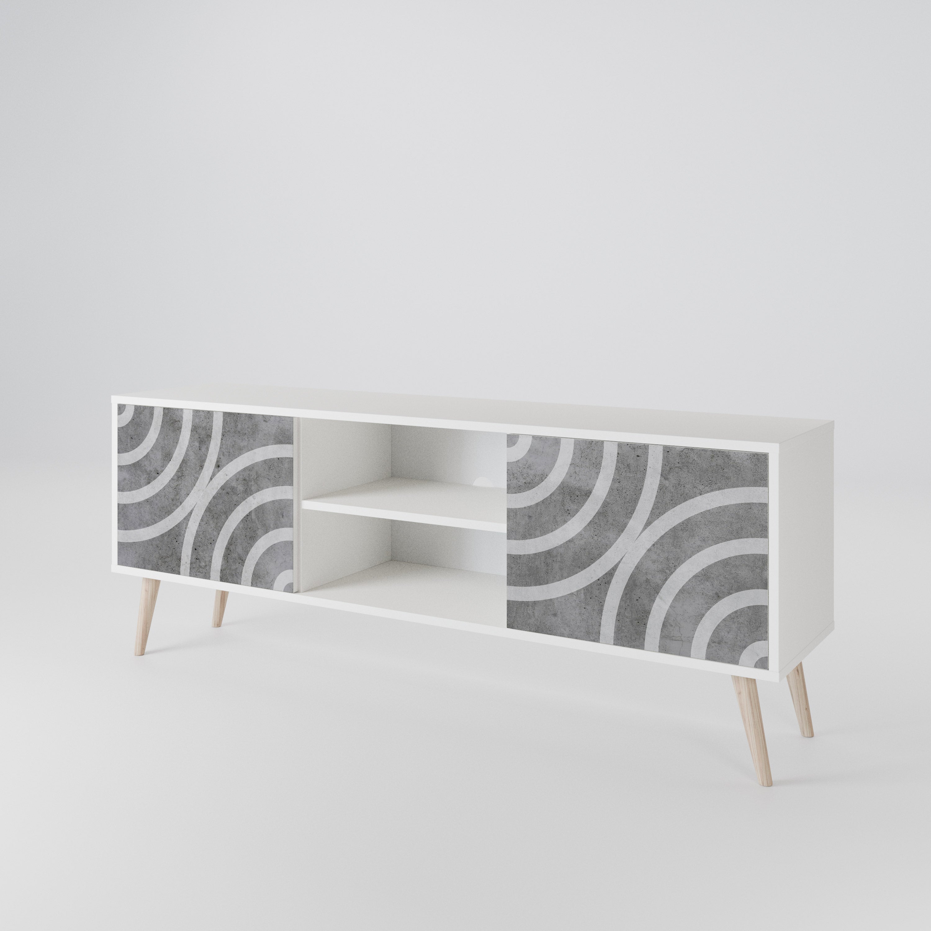 CIRCLE CONCRETE Έπιπλο τηλεόρασης 2-θυρών