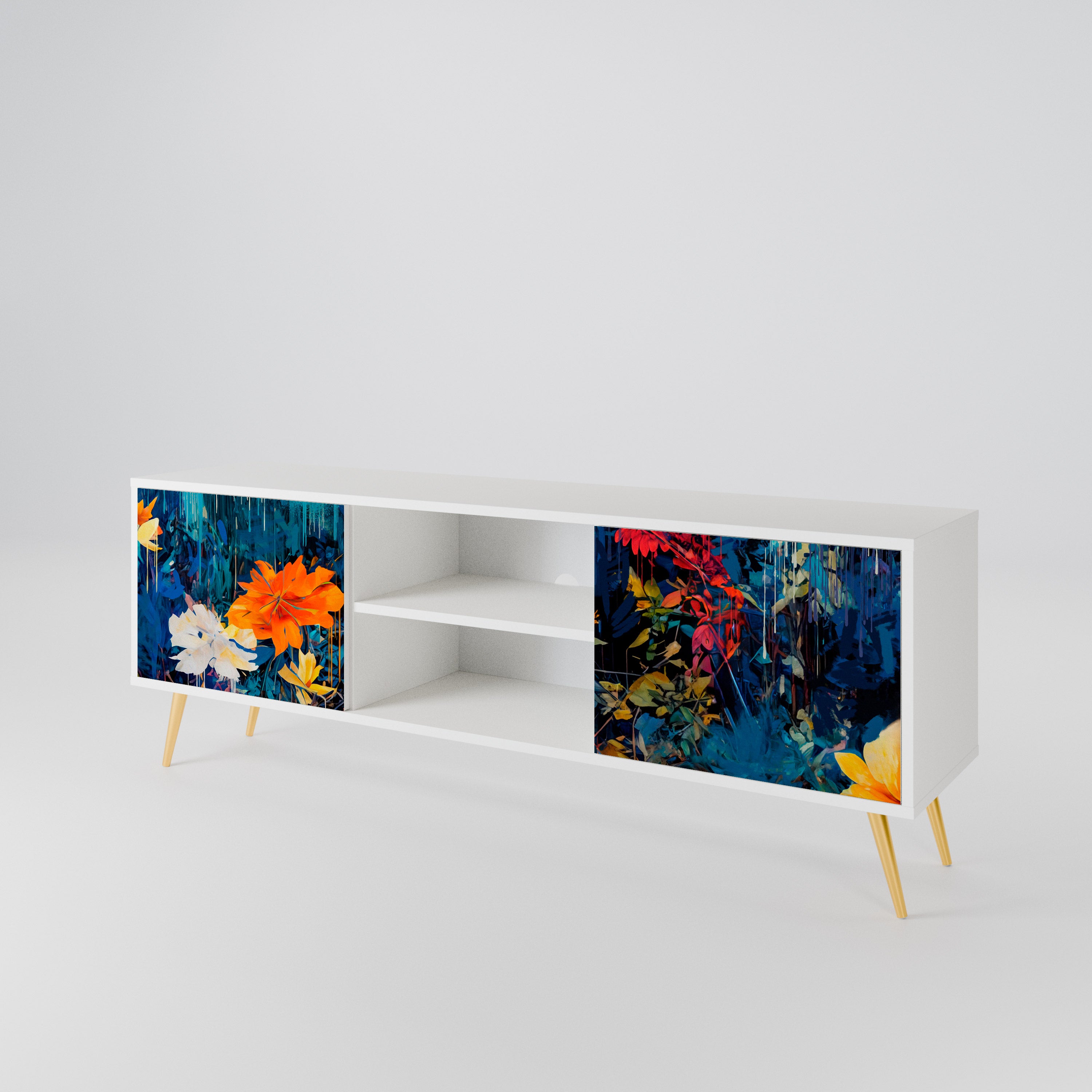 MIDNIGHT BLOSSOM 2-Door TV Cabinet
