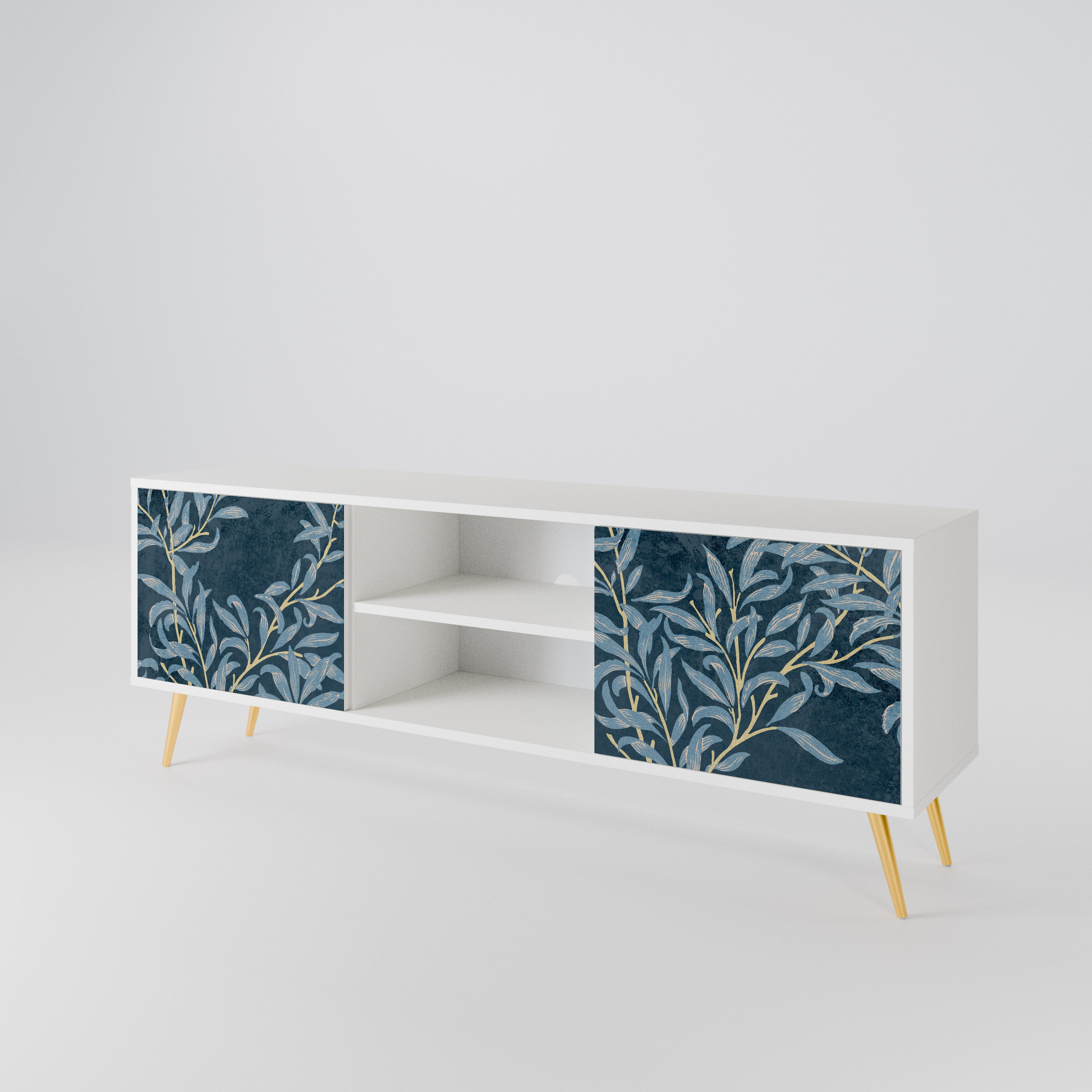 BLUE LEAVES 2-Door TV Cabinet