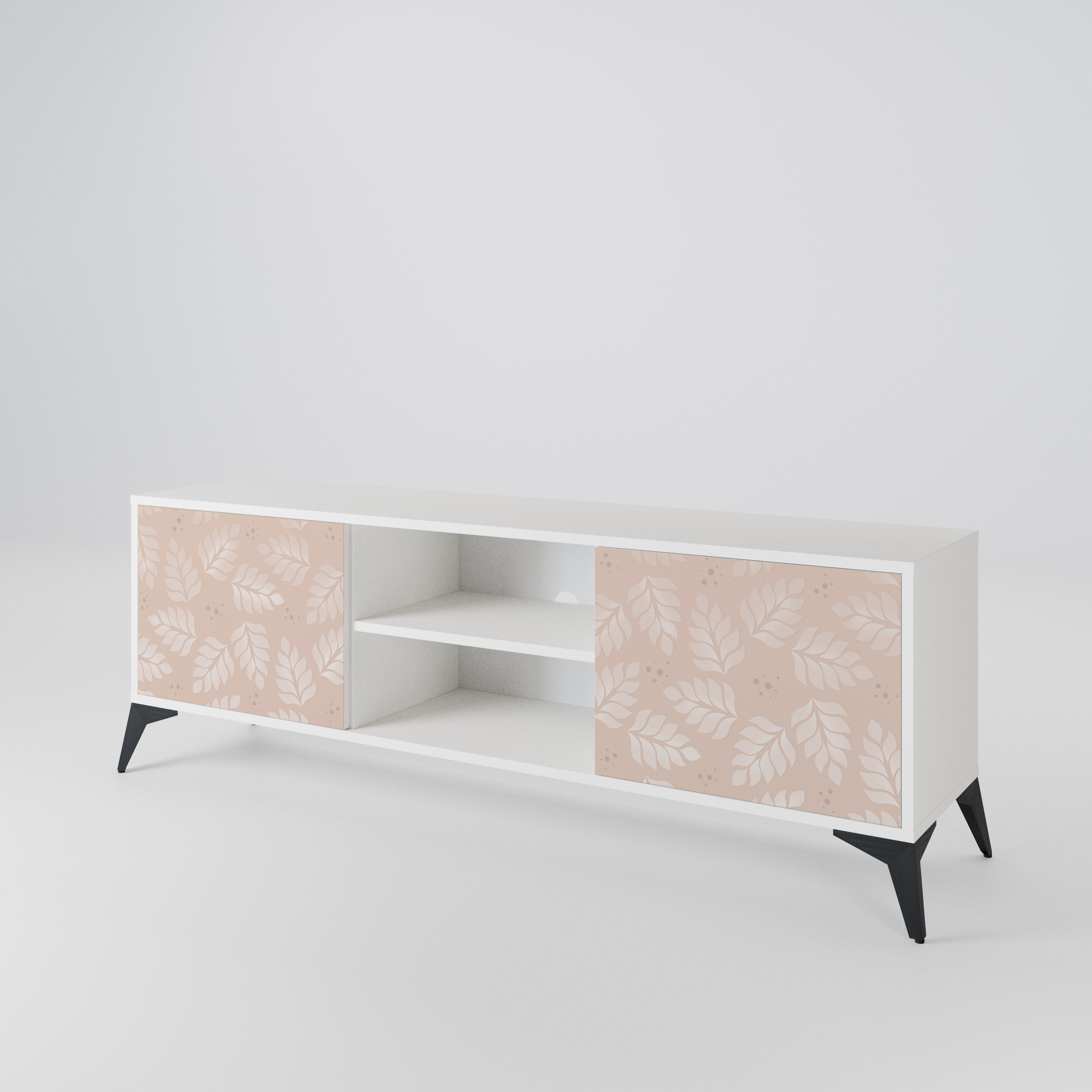 LEAVES ON BEIGE 2-Door TV Cabinet