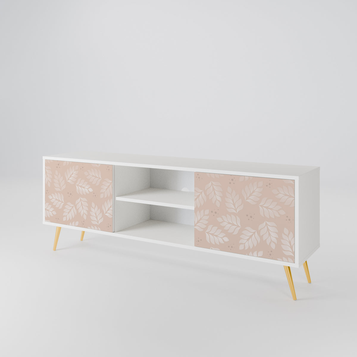 LEAVES ON BEIGE 2-Door TV Cabinet