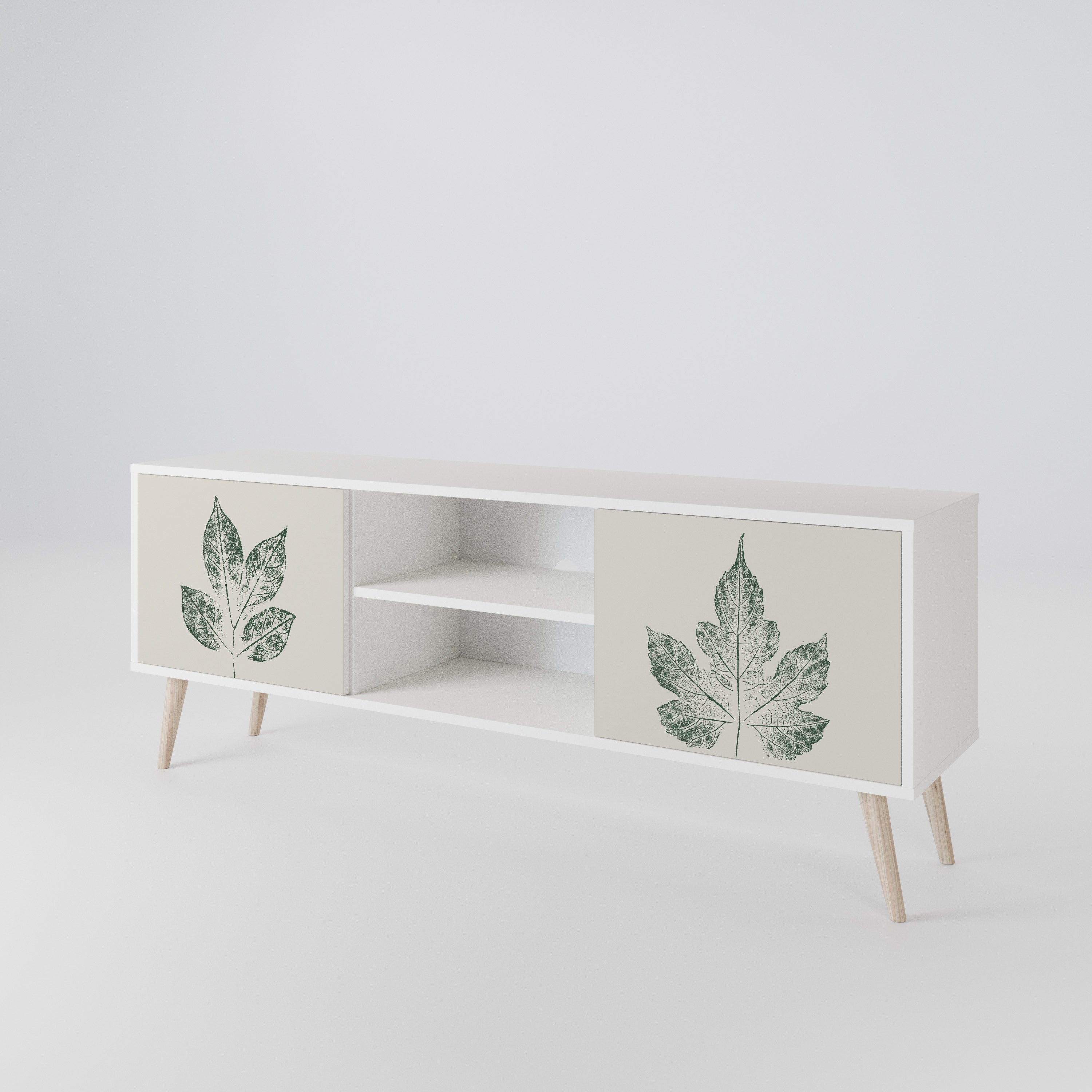 GREEN LEAFY STAMPS 2-Door TV Cabinet