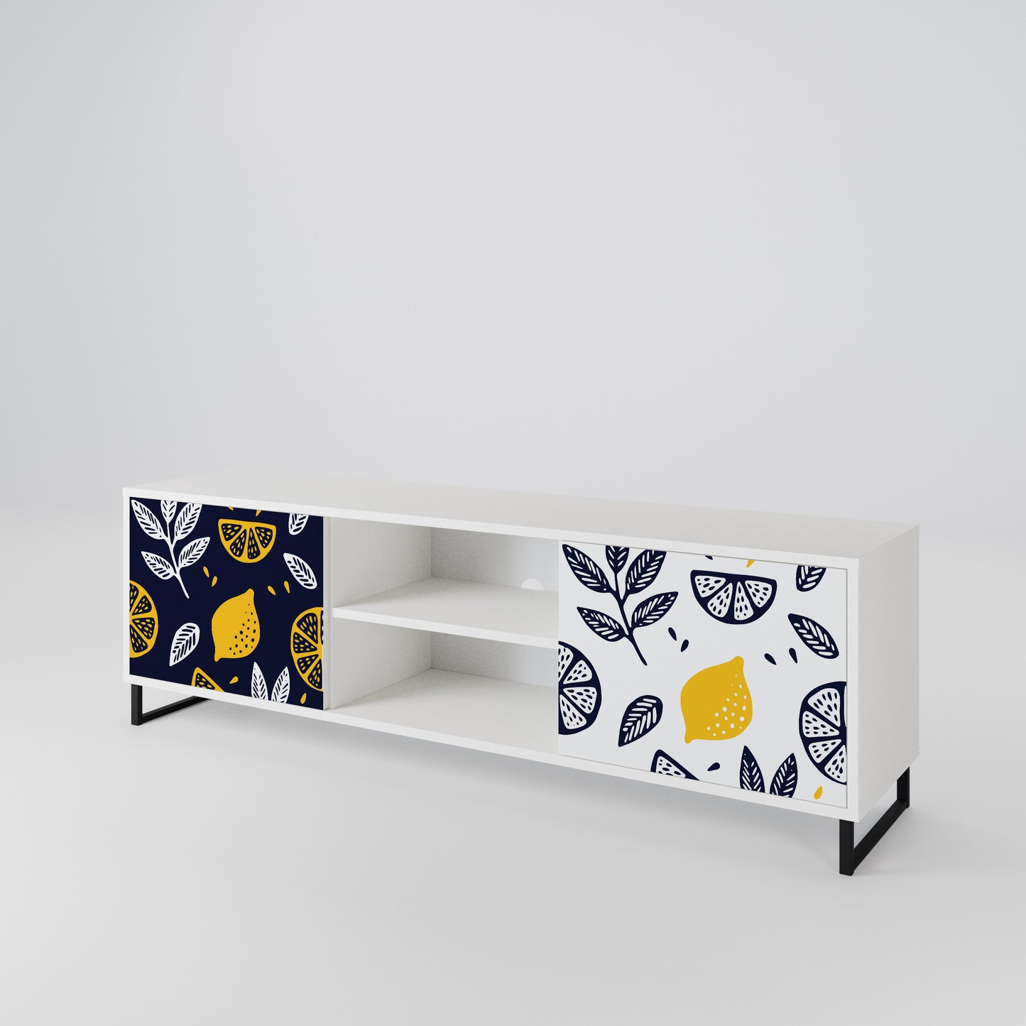CITRUS BLACK AND WHITE Έπιπλο τηλεόρασης 2-θυρών