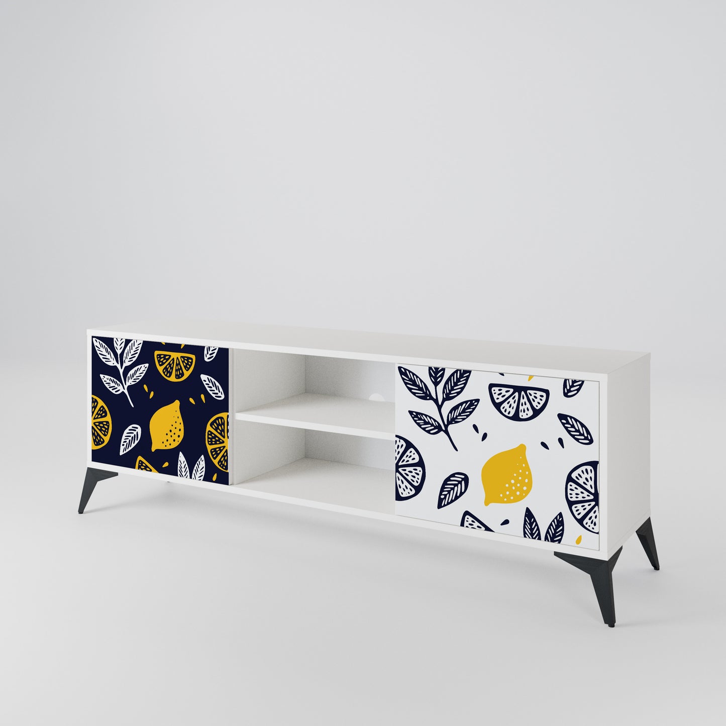 CITRUS BLACK AND WHITE Έπιπλο τηλεόρασης 2-θυρών