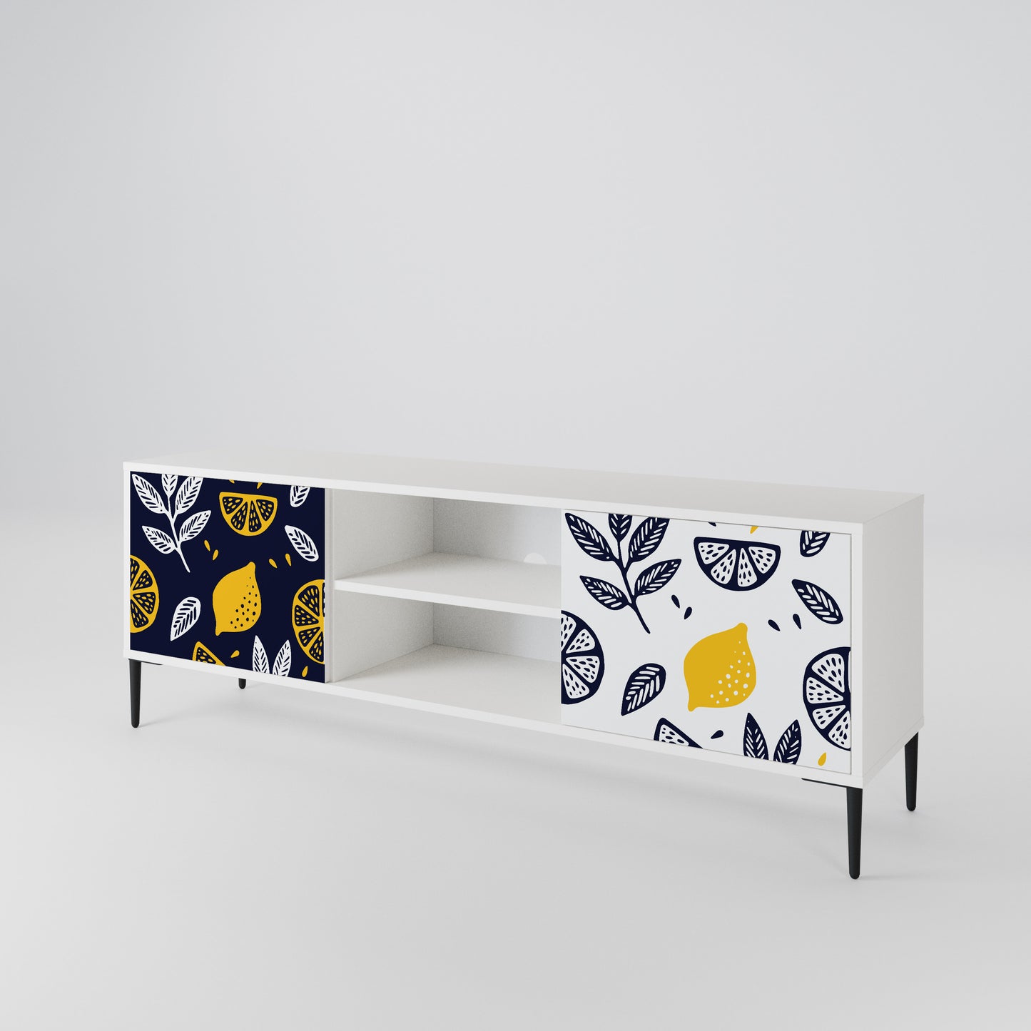 CITRUS BLACK AND WHITE Έπιπλο τηλεόρασης 2-θυρών