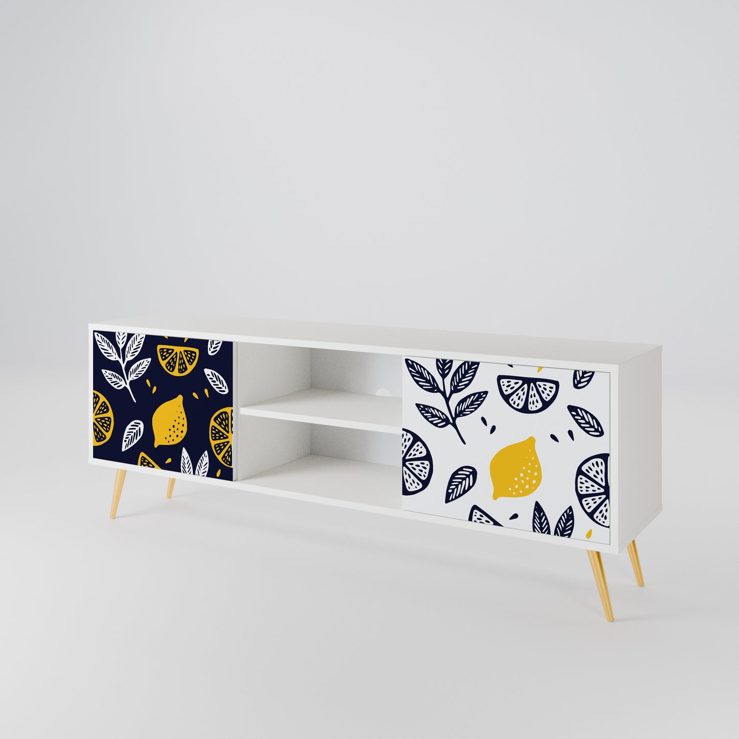 CITRUS BLACK AND WHITE Έπιπλο τηλεόρασης 2-θυρών