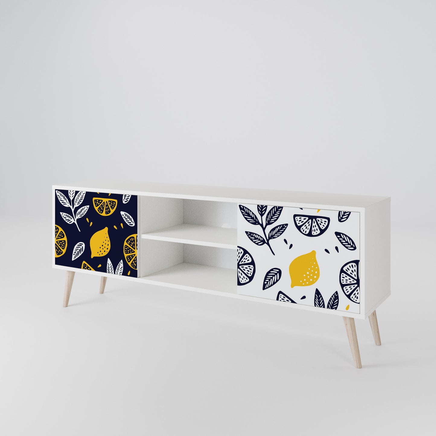 CITRUS BLACK AND WHITE Έπιπλο τηλεόρασης 2-θυρών