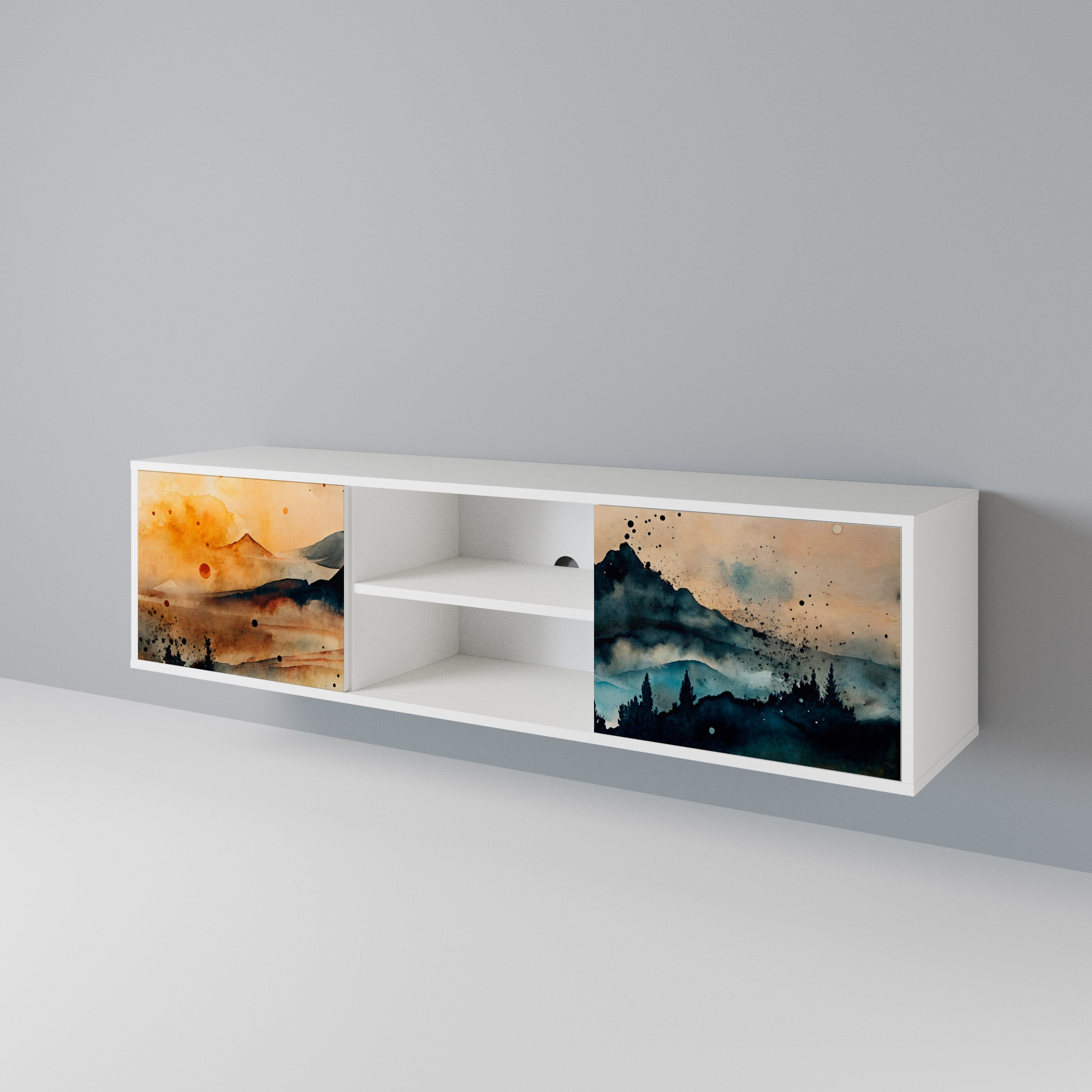 OMINOUS MOUNTAINS 2-Door TV Cabinet