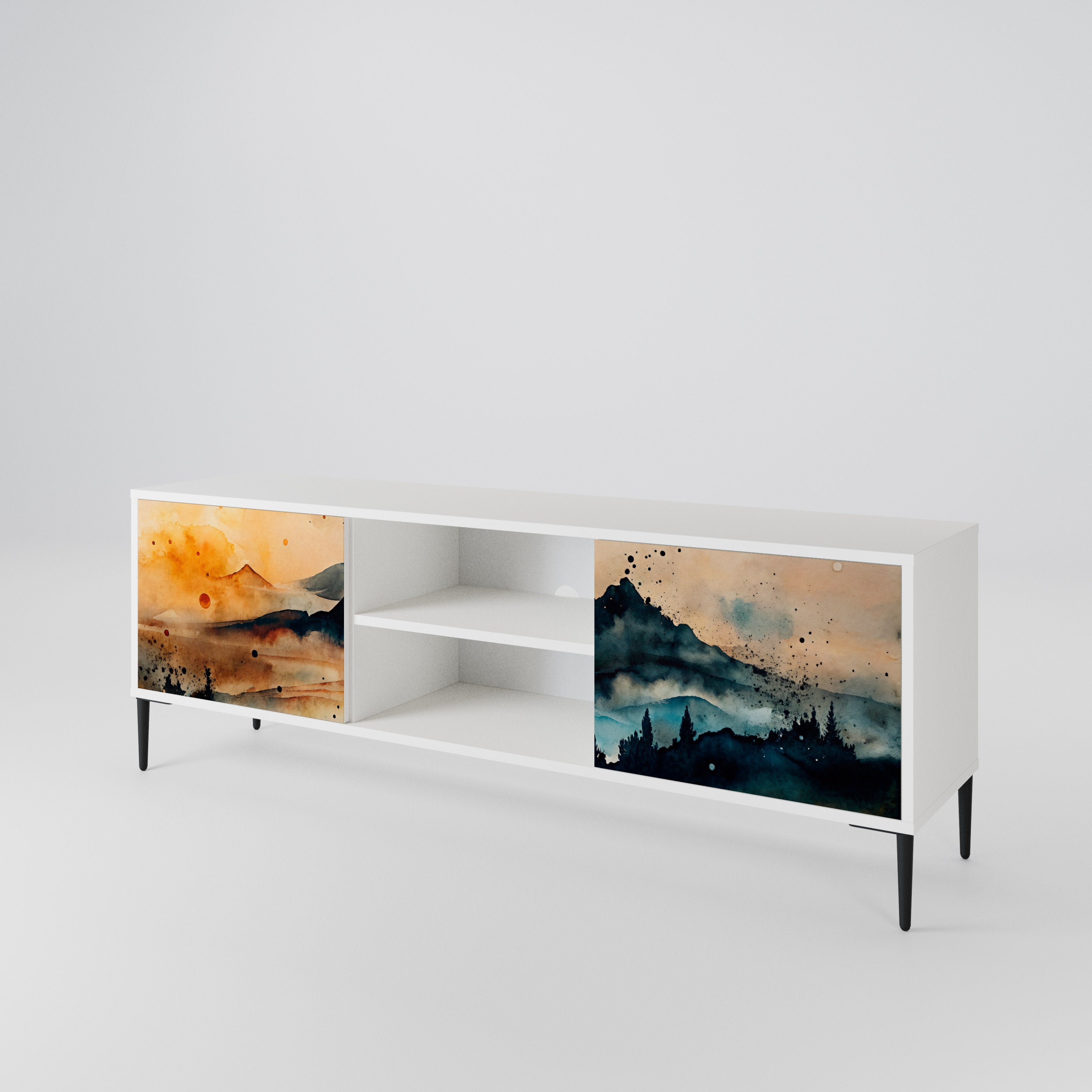 OMINOUS MOUNTAINS 2-Door TV Cabinet