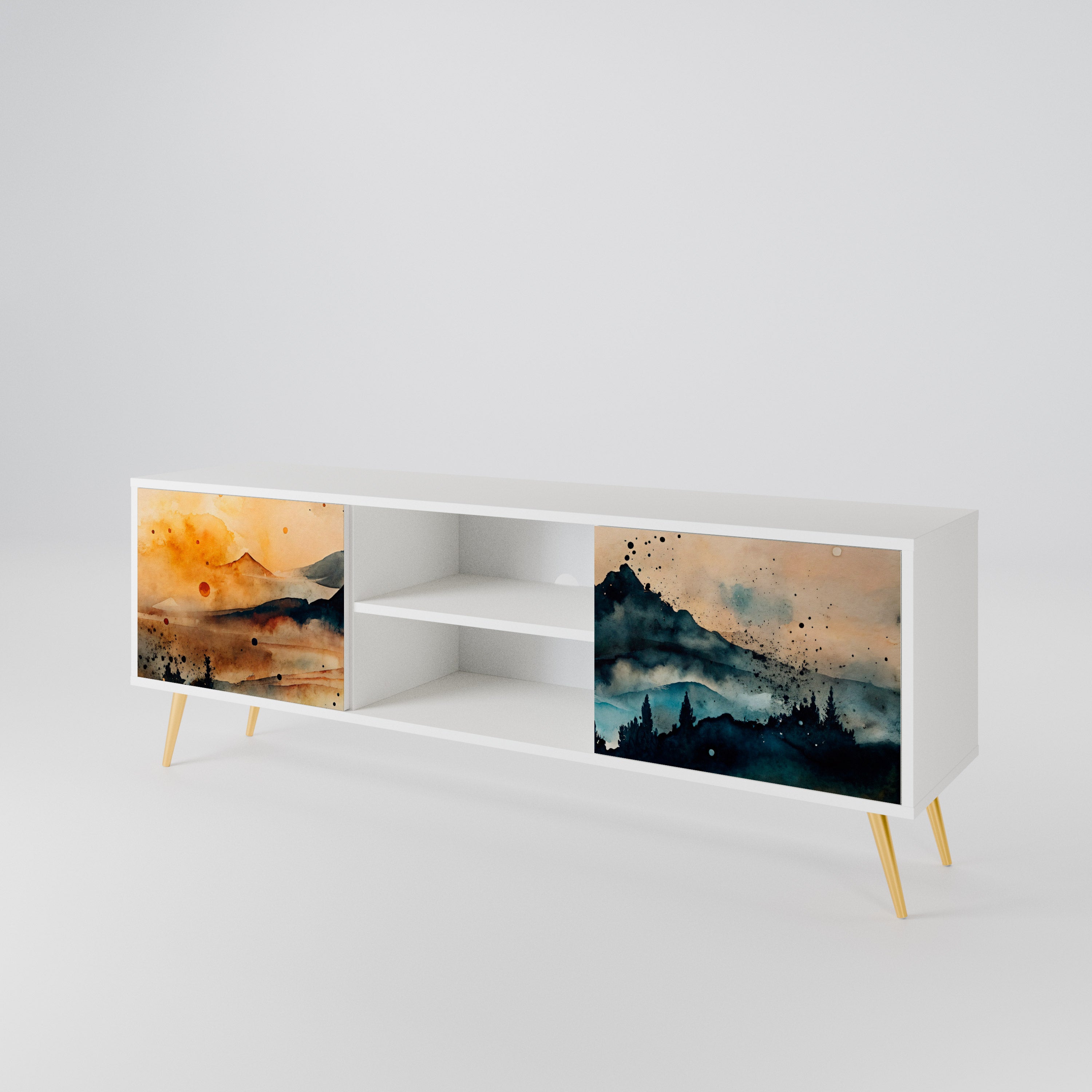 OMINOUS MOUNTAINS 2-Door TV Cabinet