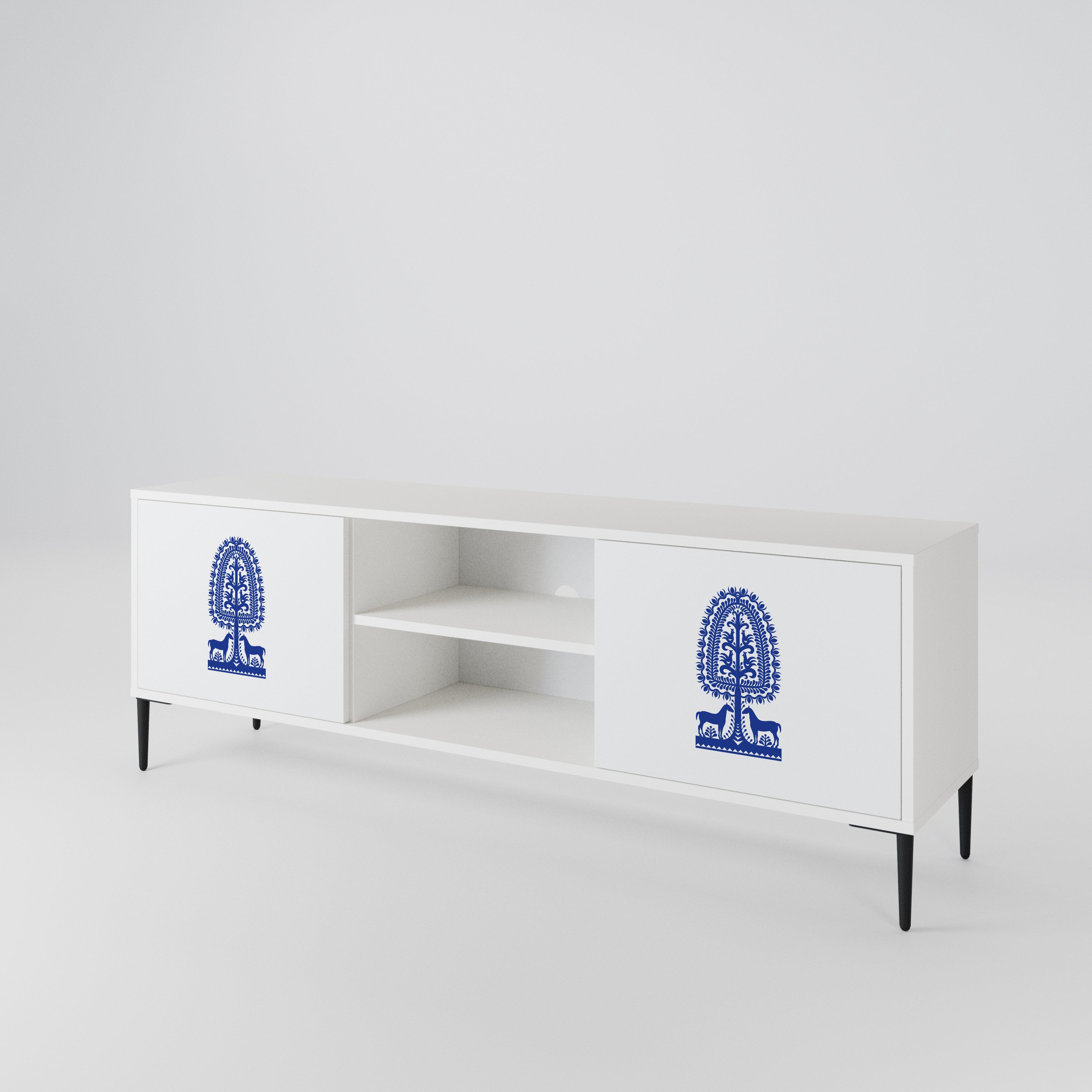 POLISH FOLK ART 2-Door TV Cabinet