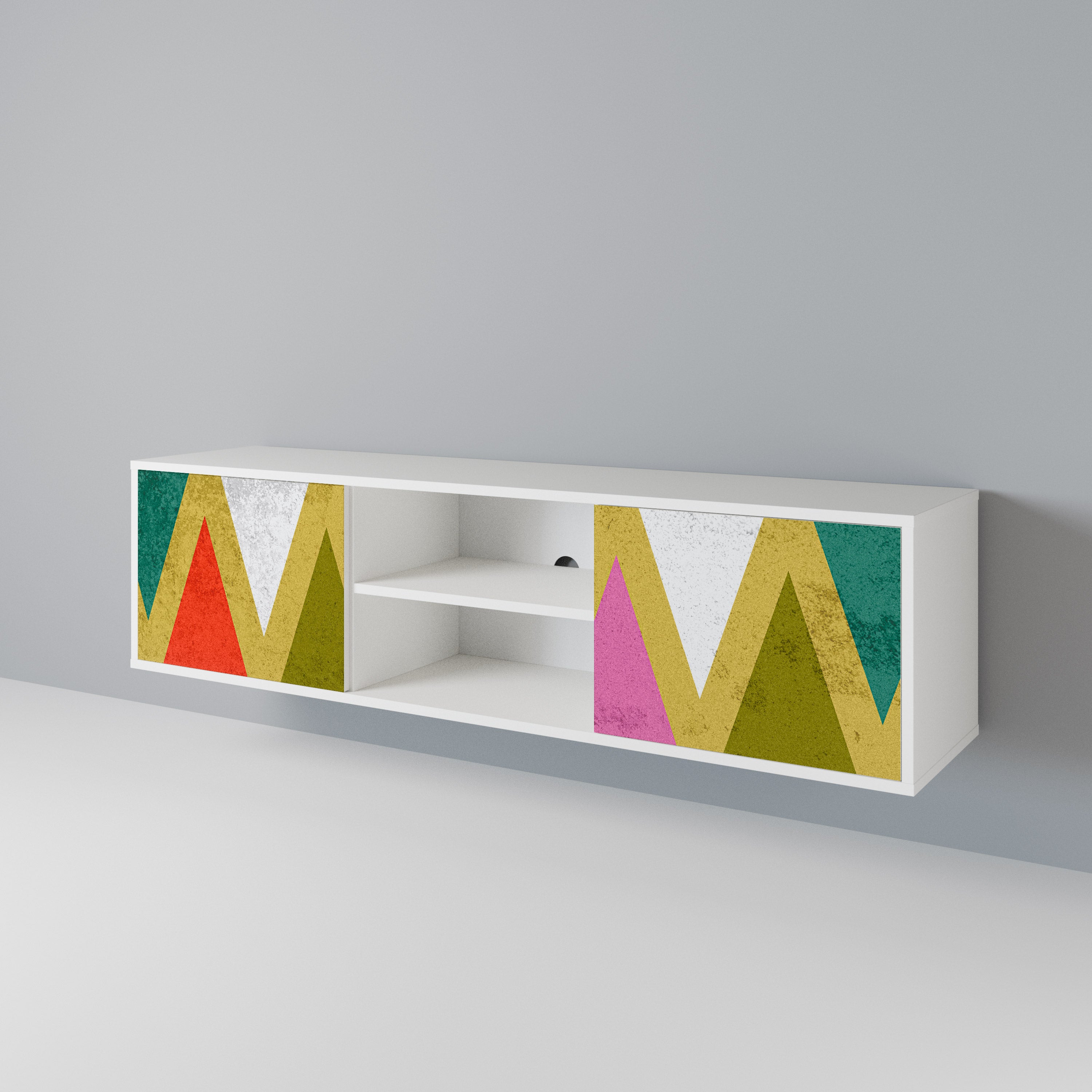 COLORFUL TRIANGLES Έπιπλο τηλεόρασης 2-θυρών